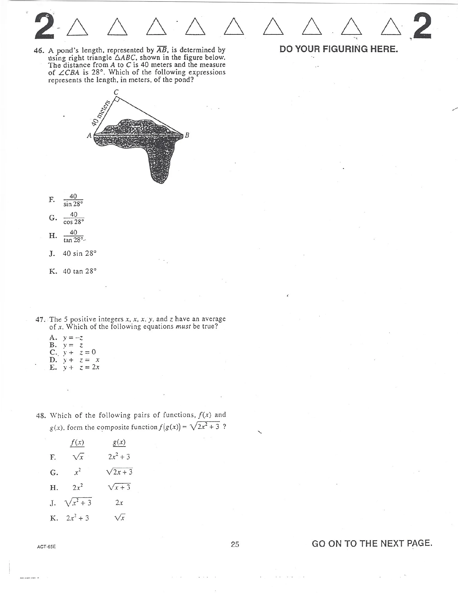 Source page for act-december-2007-form-65e-math-046