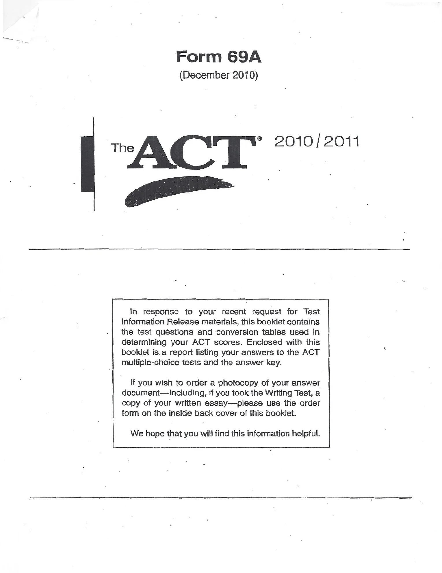 Source page for act-december-2010-form-69a-math-001