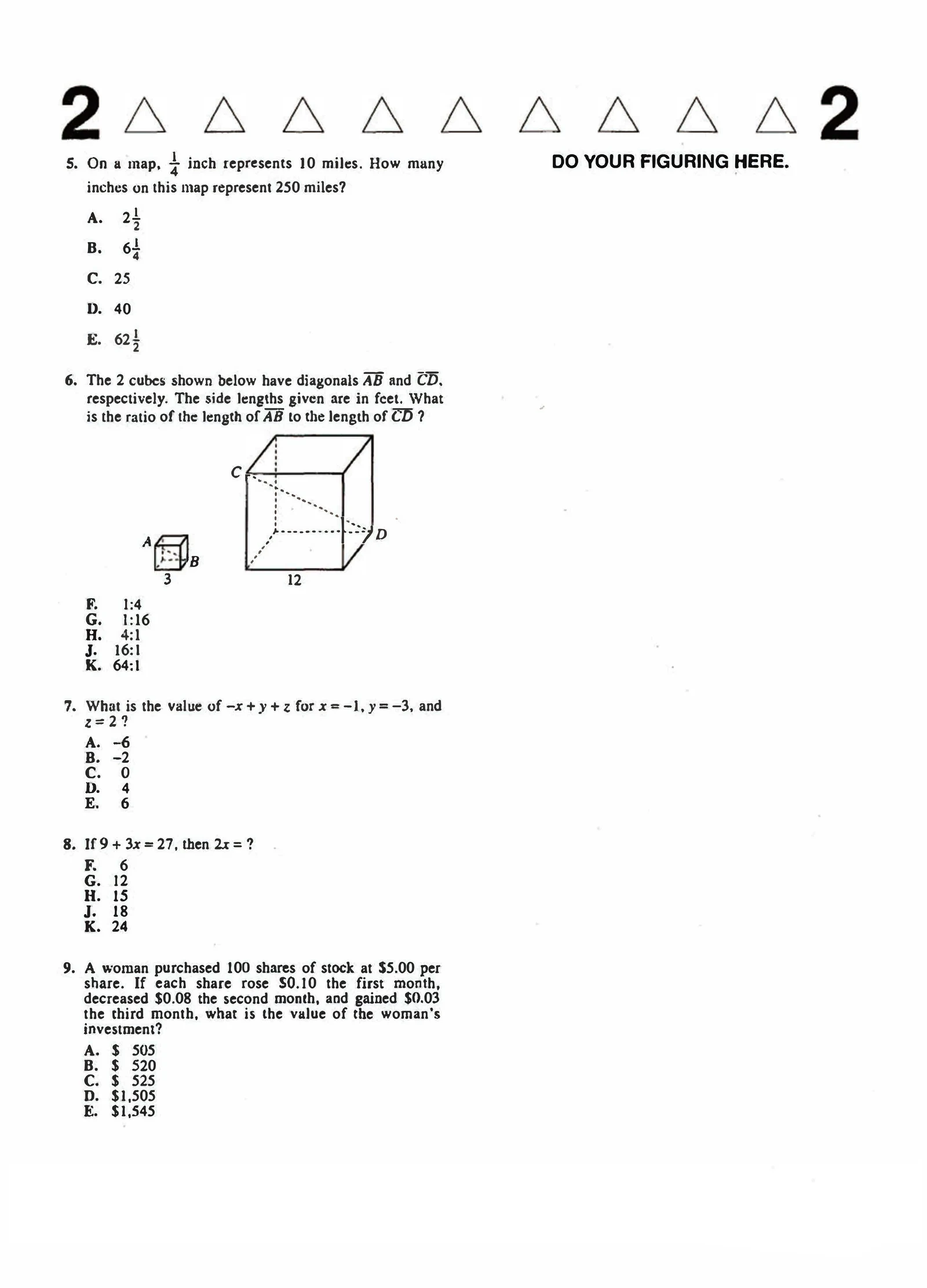 Source page for act-december-2012-form-71a-math-006