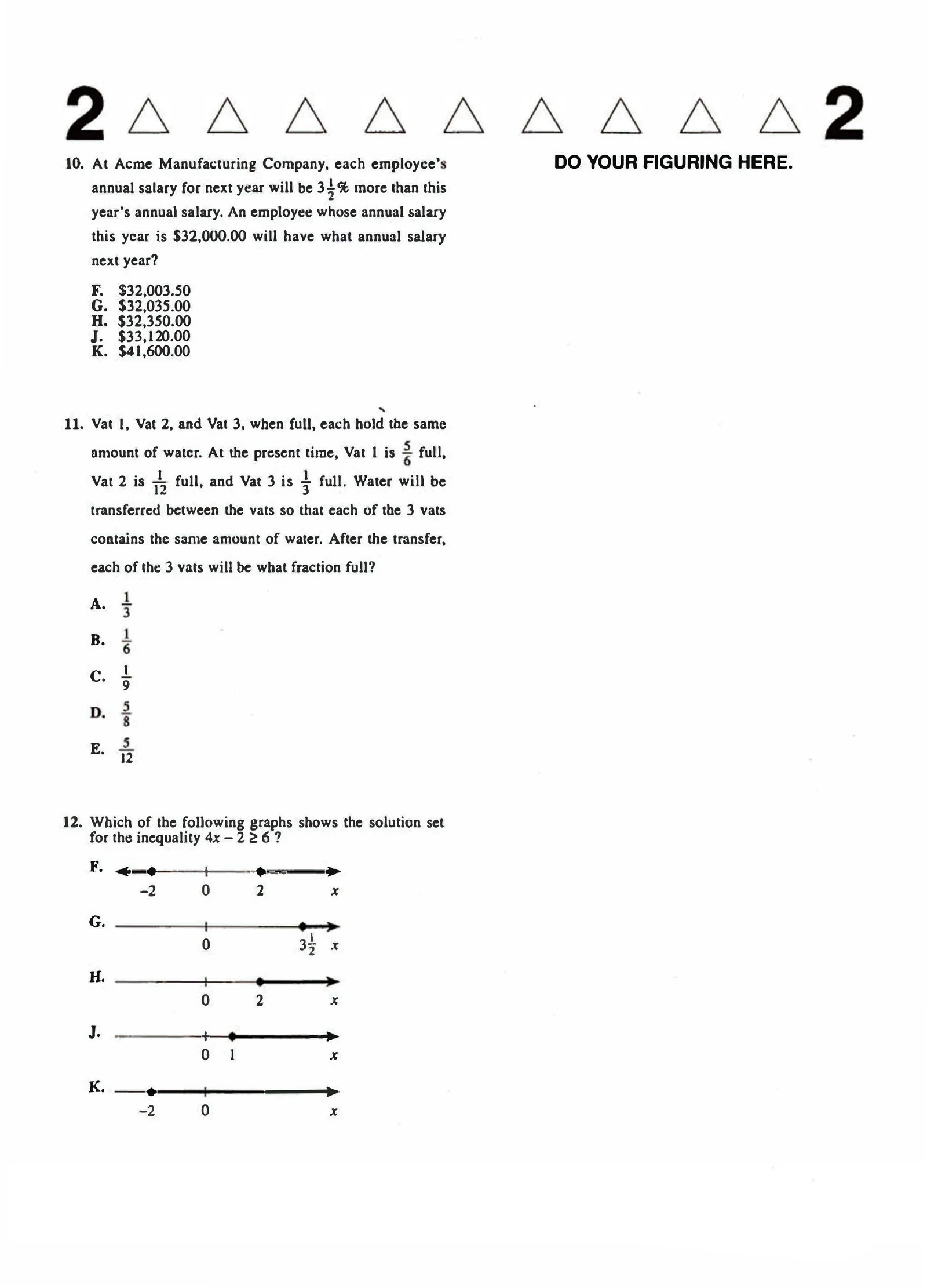 Source page for act-december-2012-form-71a-math-011
