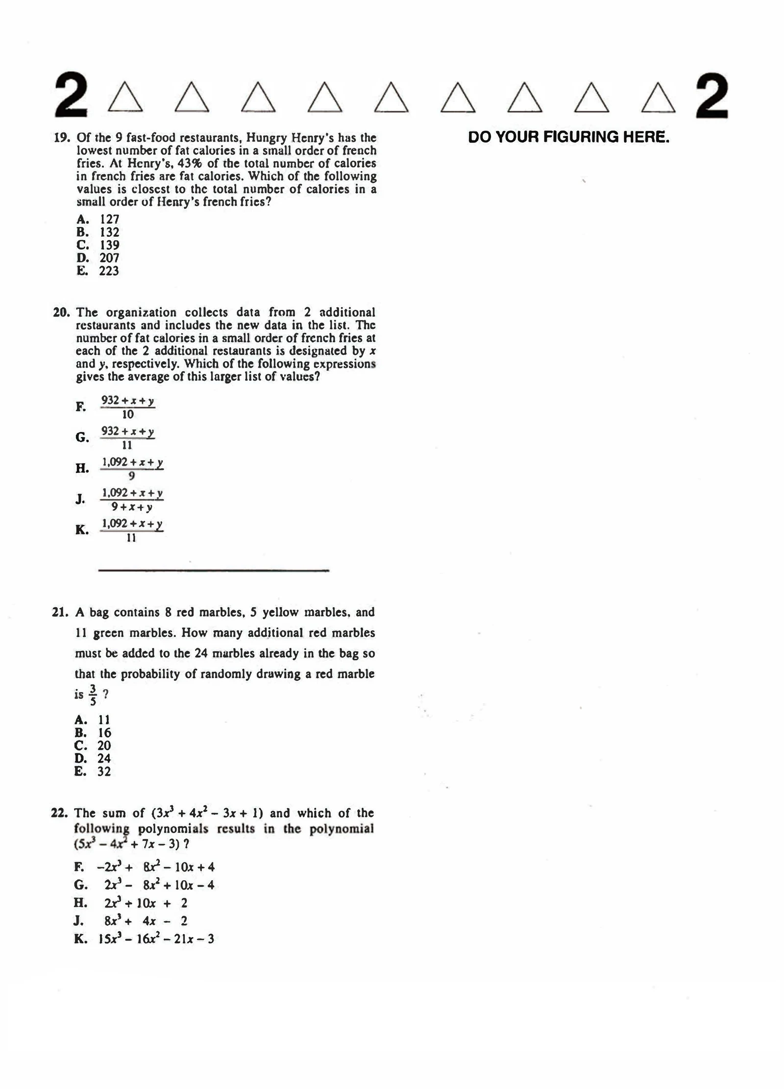 Source page for act-december-2012-form-71a-math-020