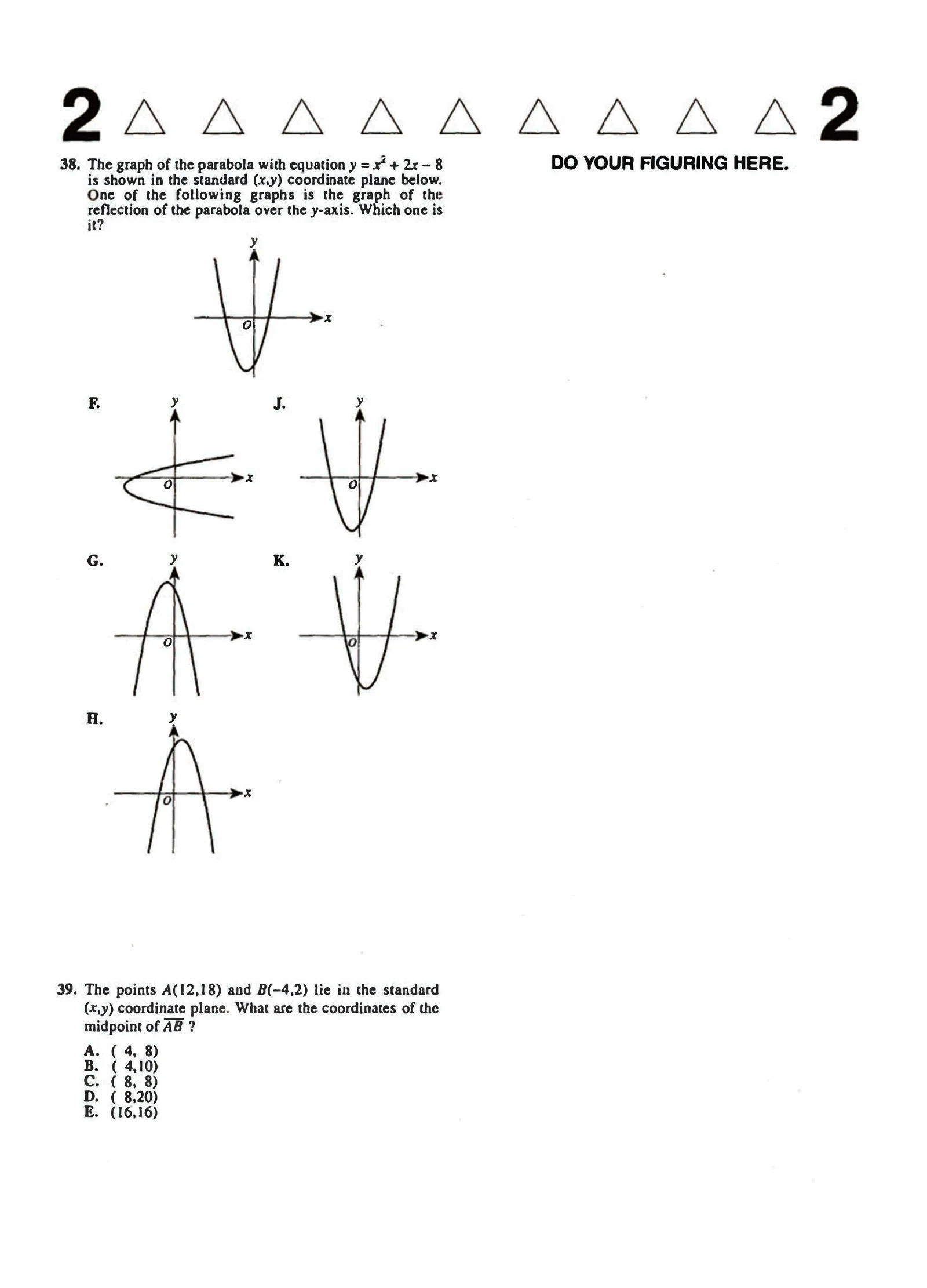 Source page for act-december-2012-form-71a-math-038