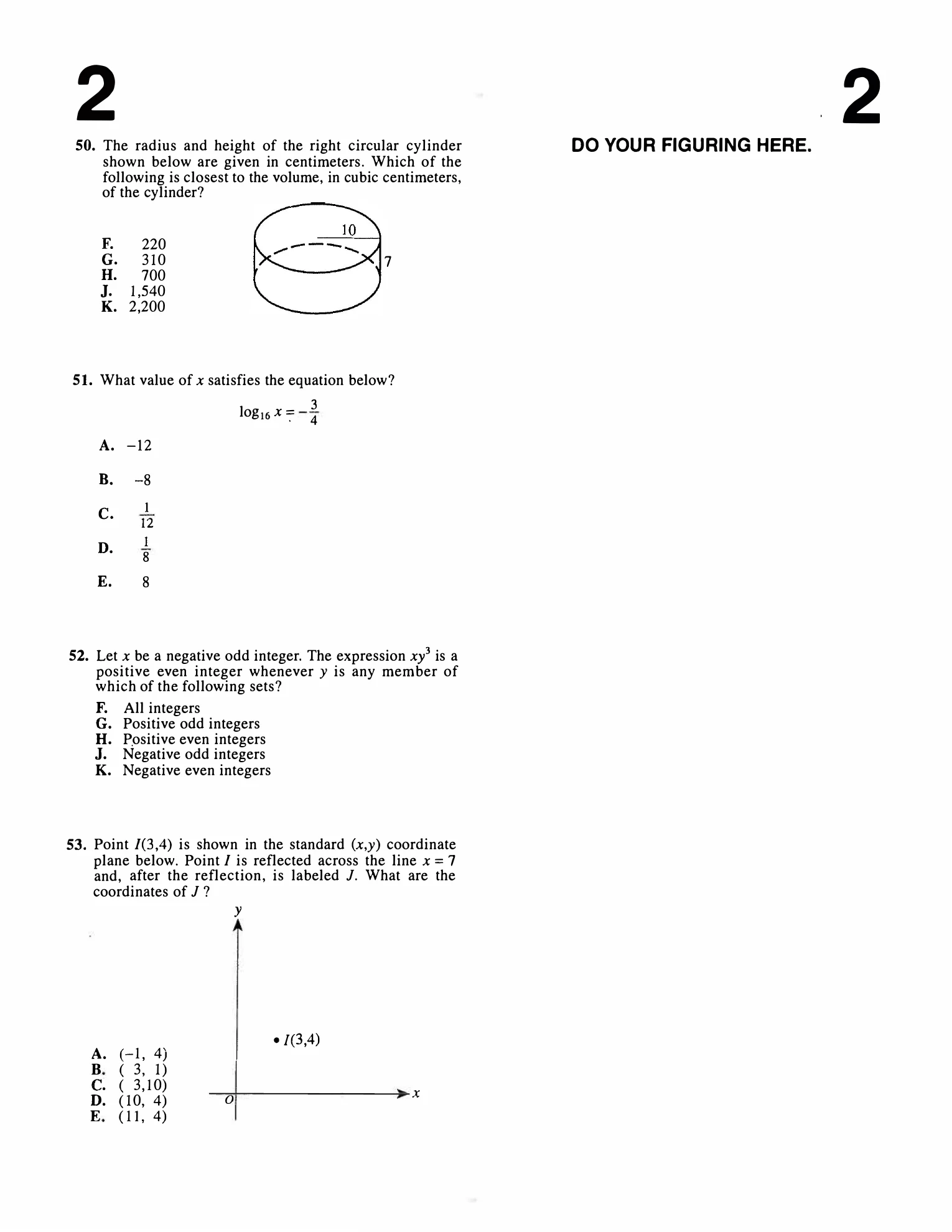 Source page for act-december-2014-form-72g-math-050