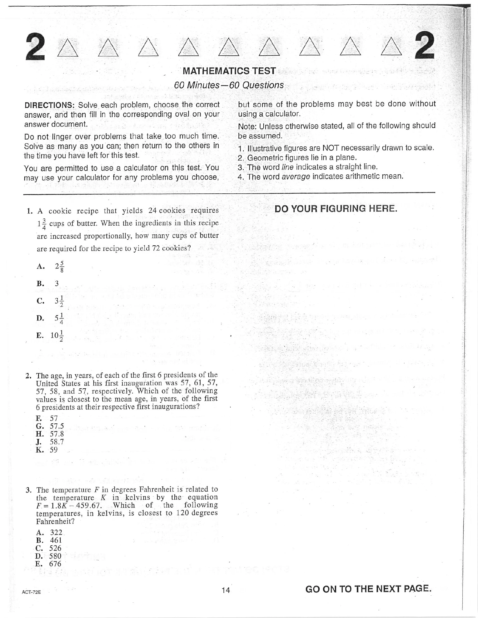 Source page for act-december-2015-form-72e-math-001
