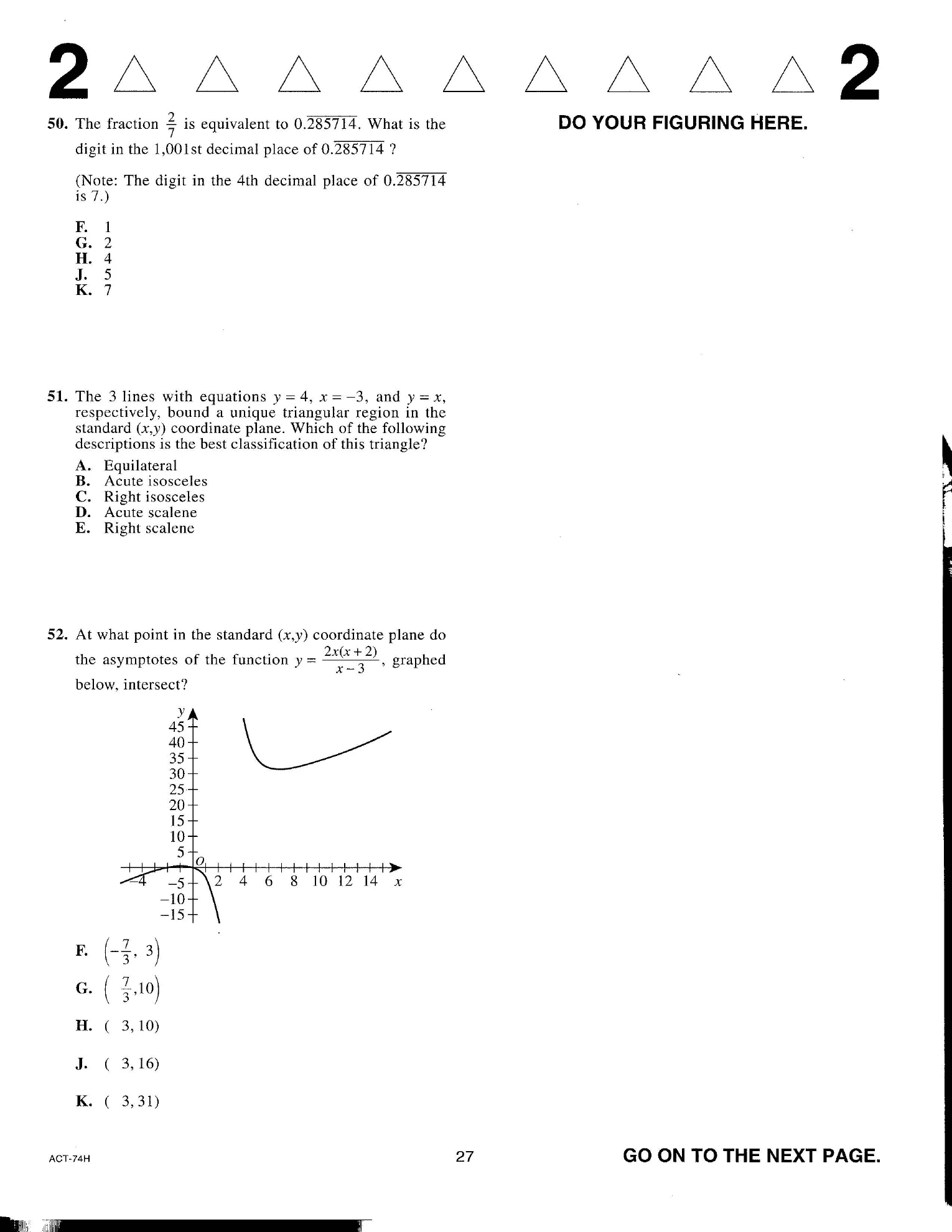 Source page for act-december-2016-form-74h-math-050
