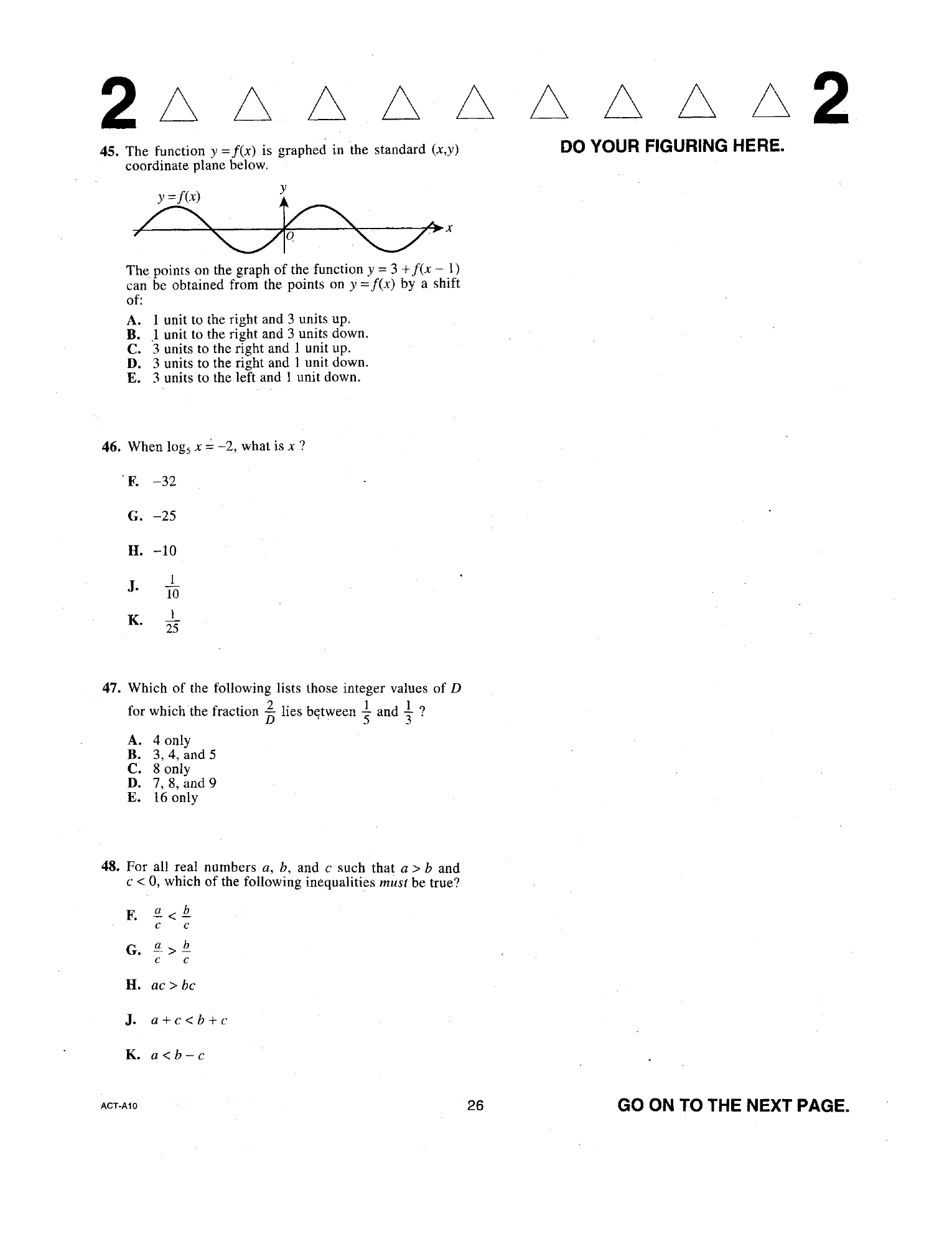 Source page for act-december-2017-form-a10-math-046