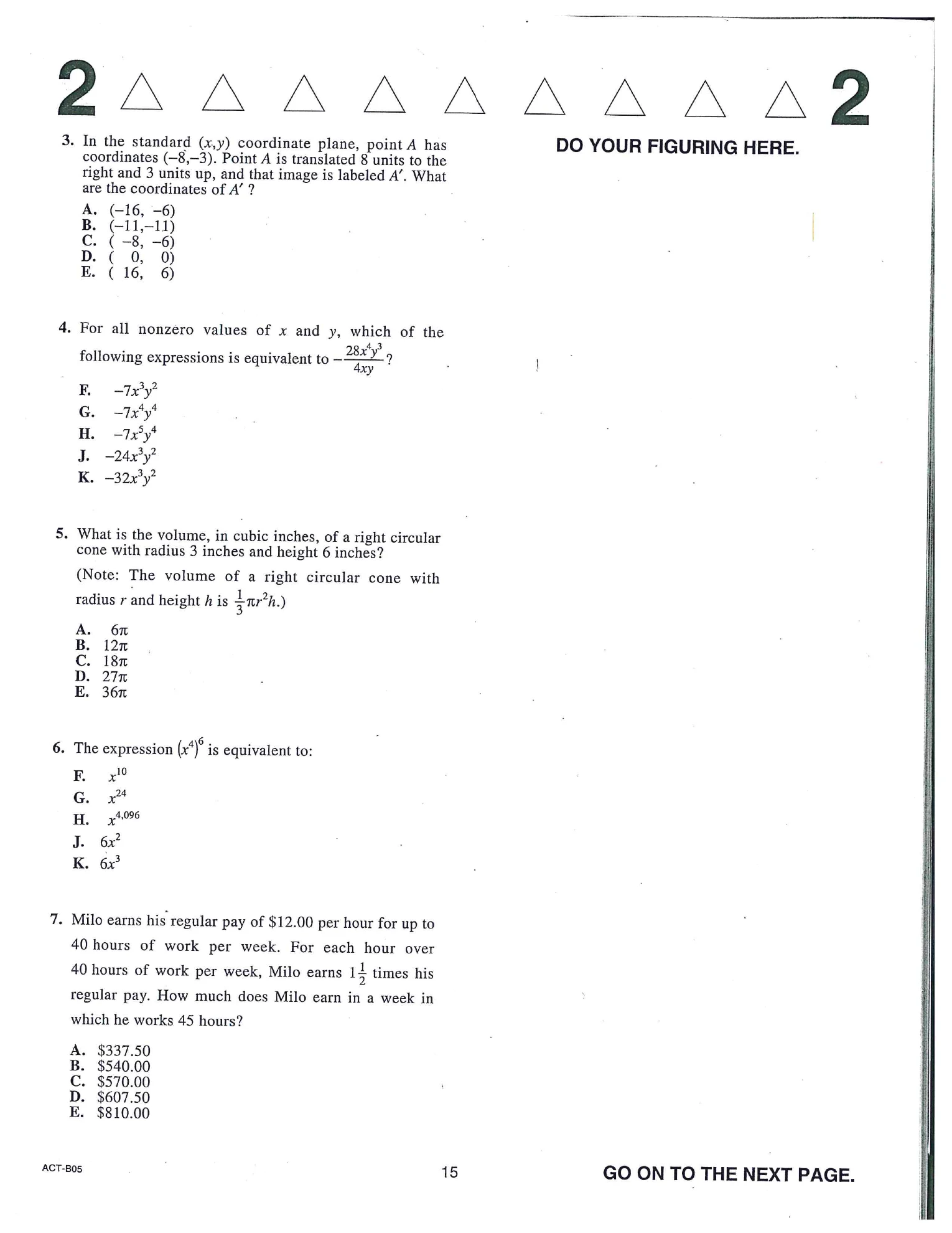 Source page for act-december-2018-form-b05-math-003