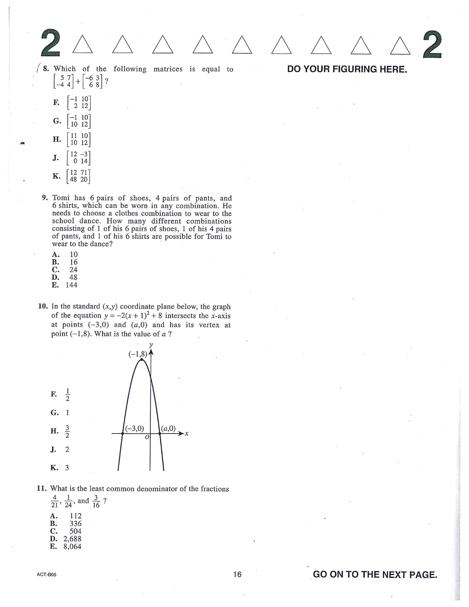 Source page for act-december-2018-form-b05-math-011