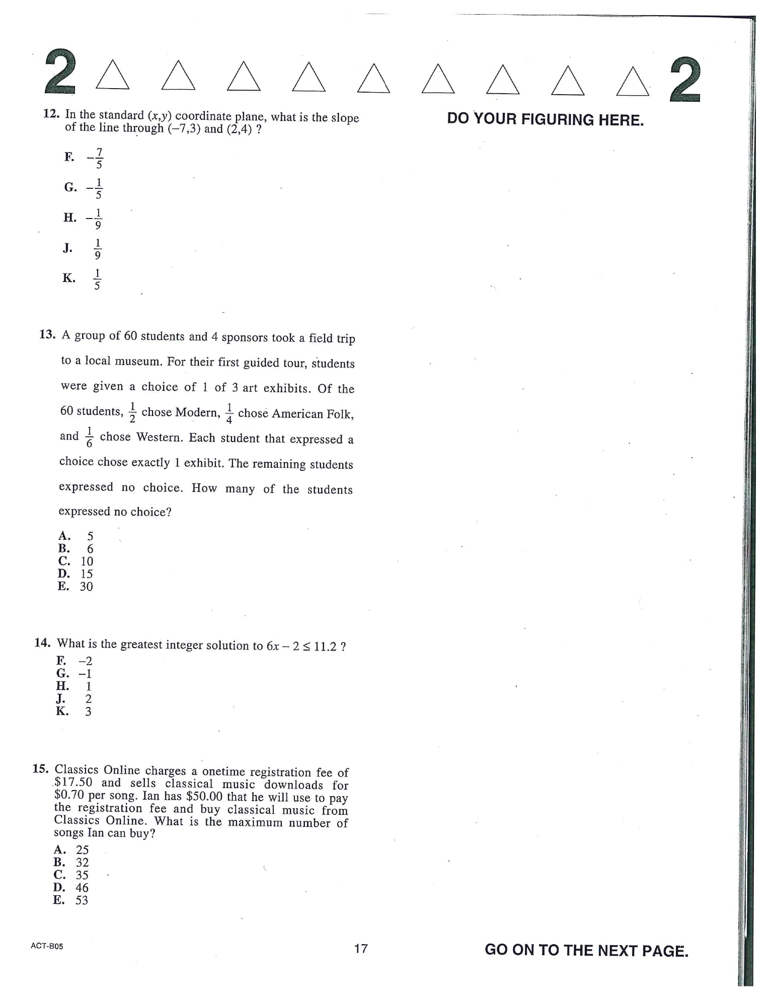 Source page for act-december-2018-form-b05-math-012