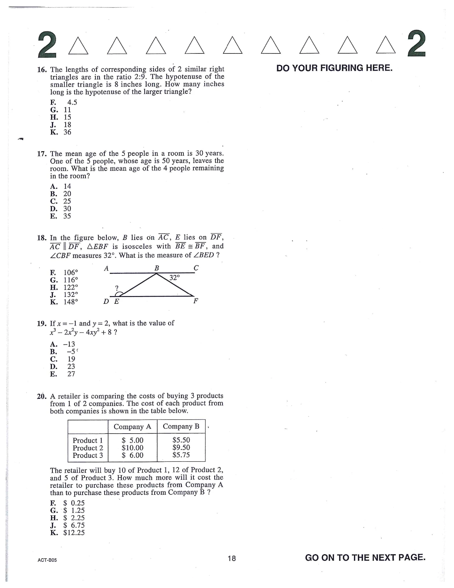 Source page for act-december-2018-form-b05-math-018