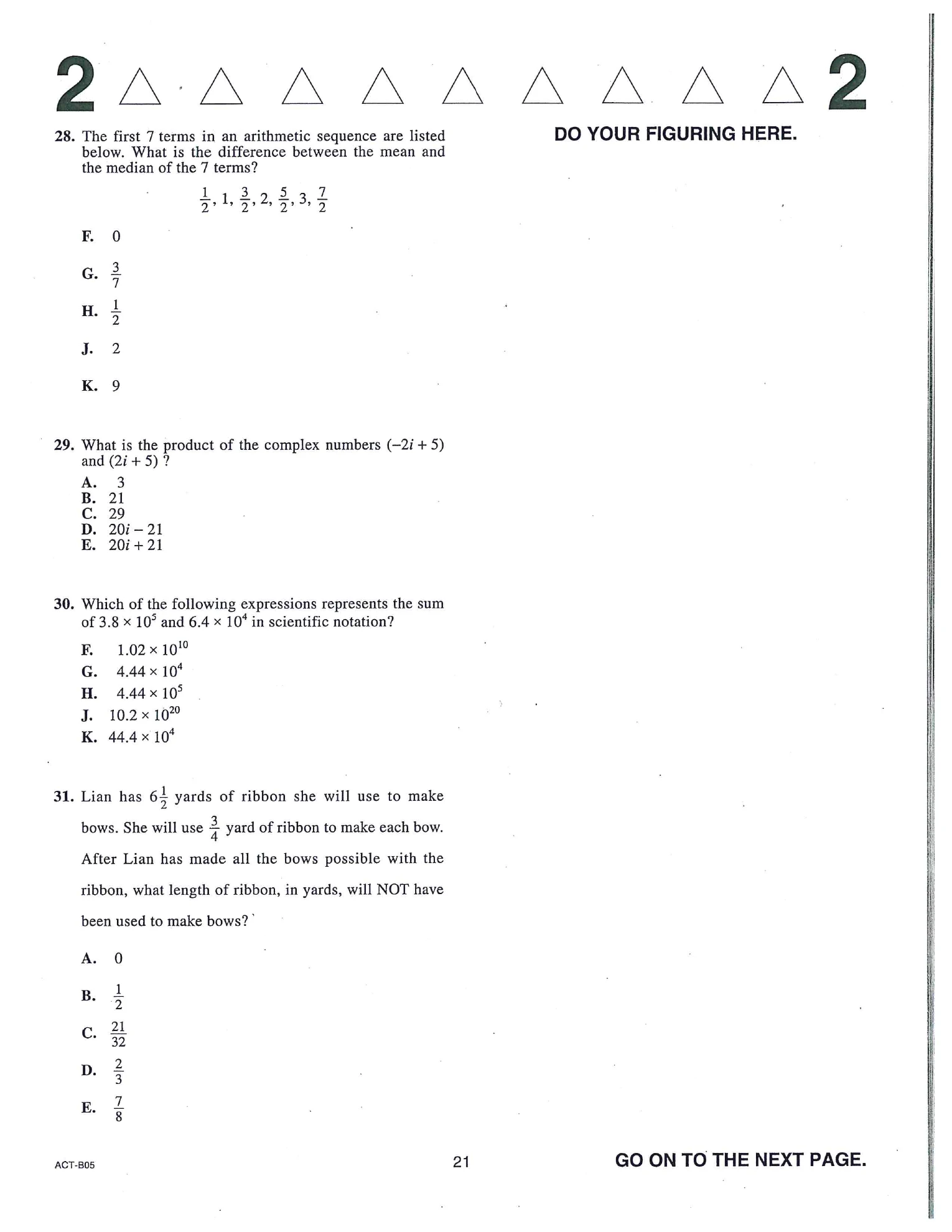 Source page for act-december-2018-form-b05-math-001