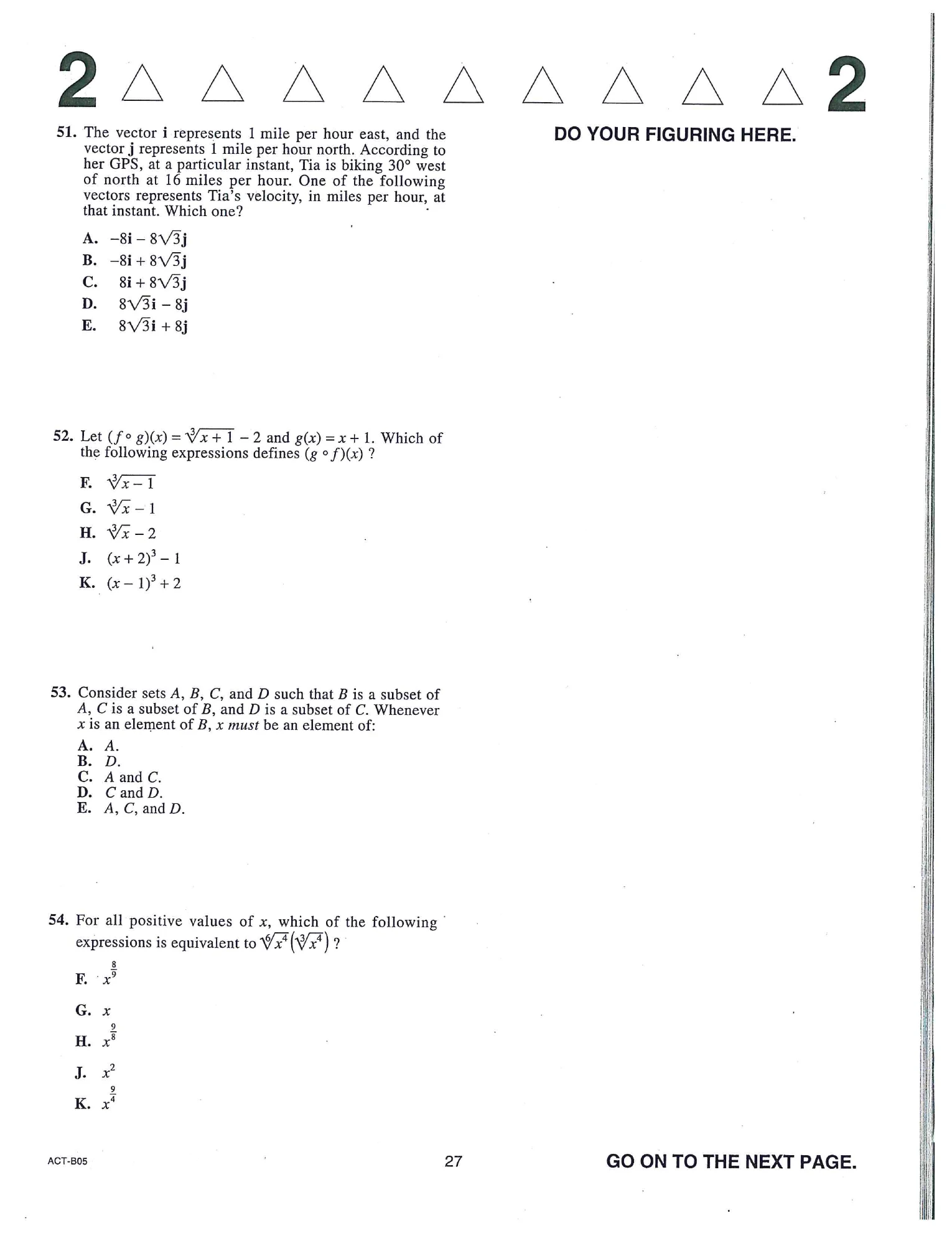 Source page for act-december-2018-form-b05-math-051