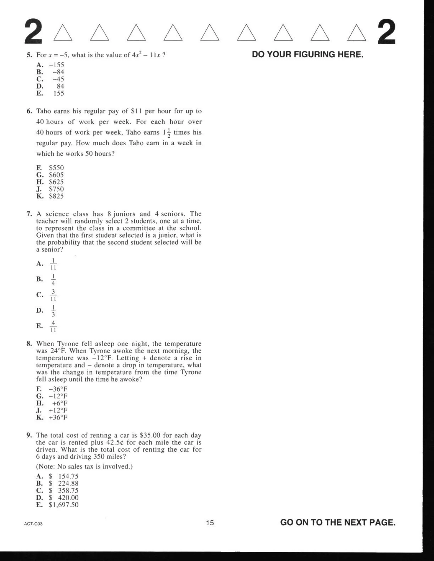 Source page for act-december-2019-form-c03-math-005