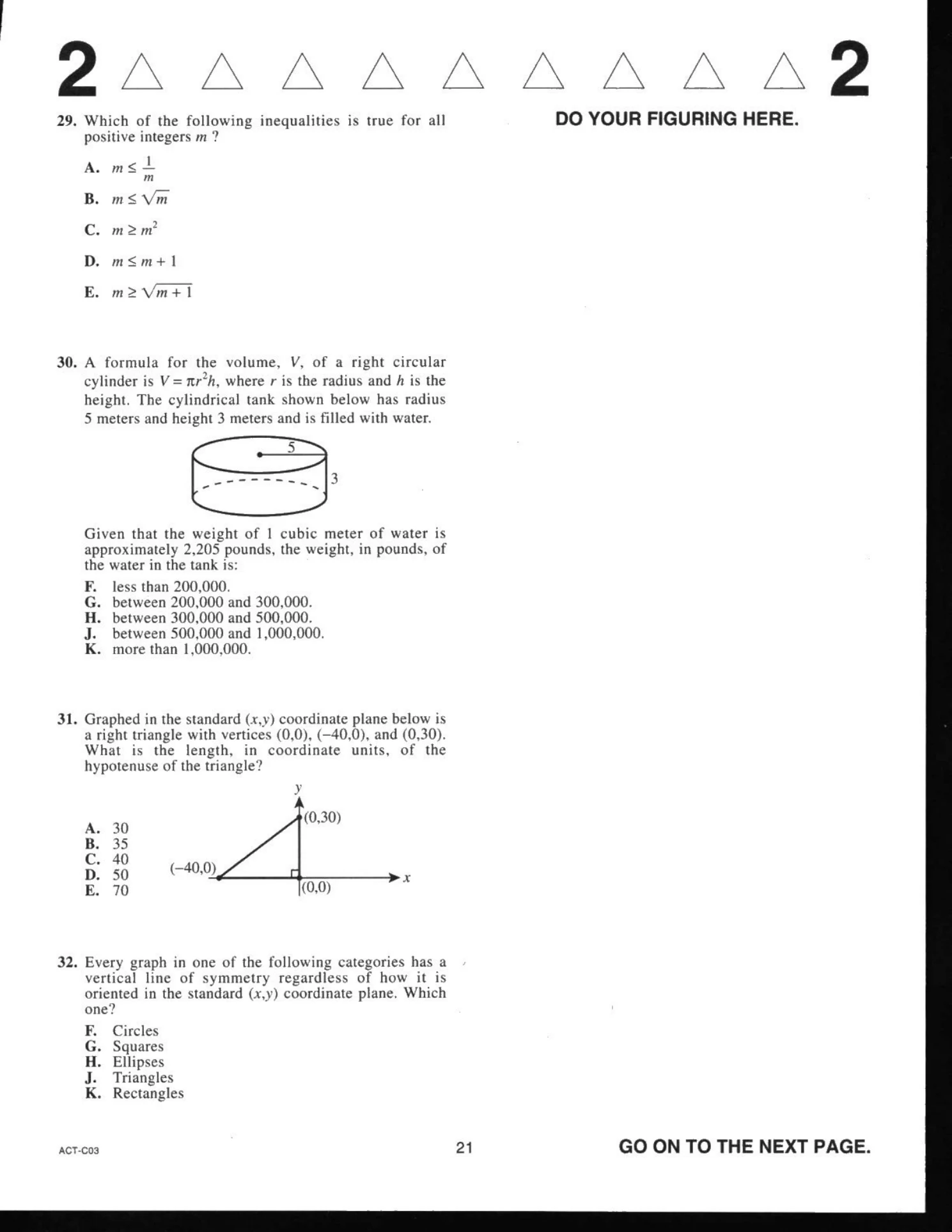 Source page for act-december-2019-form-c03-math-029