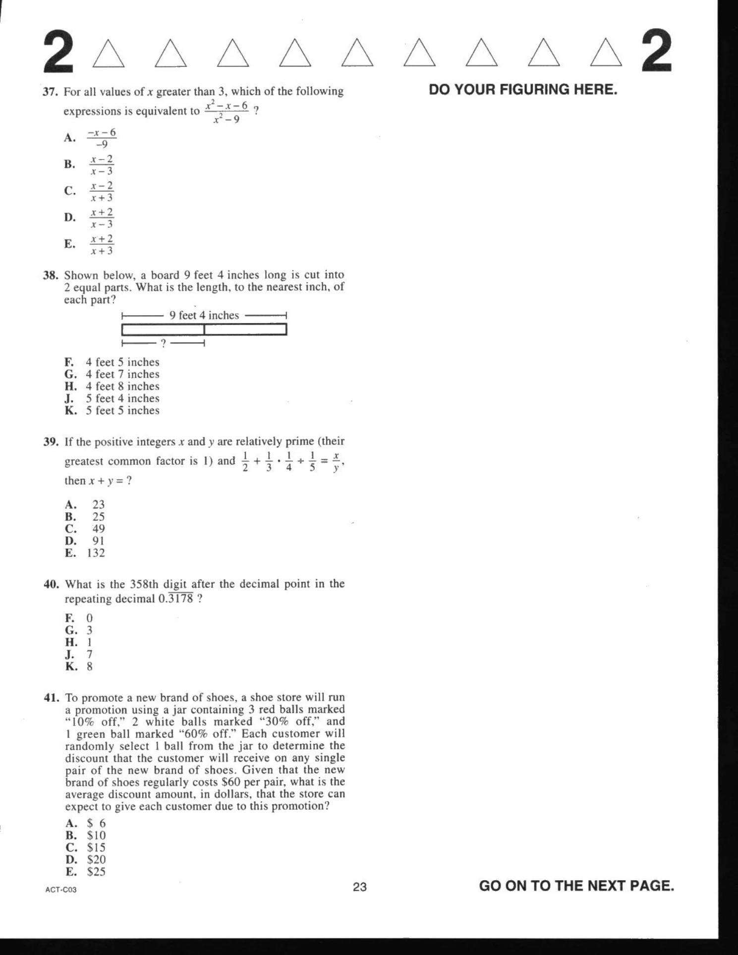 Source page for act-december-2019-form-c03-math-037