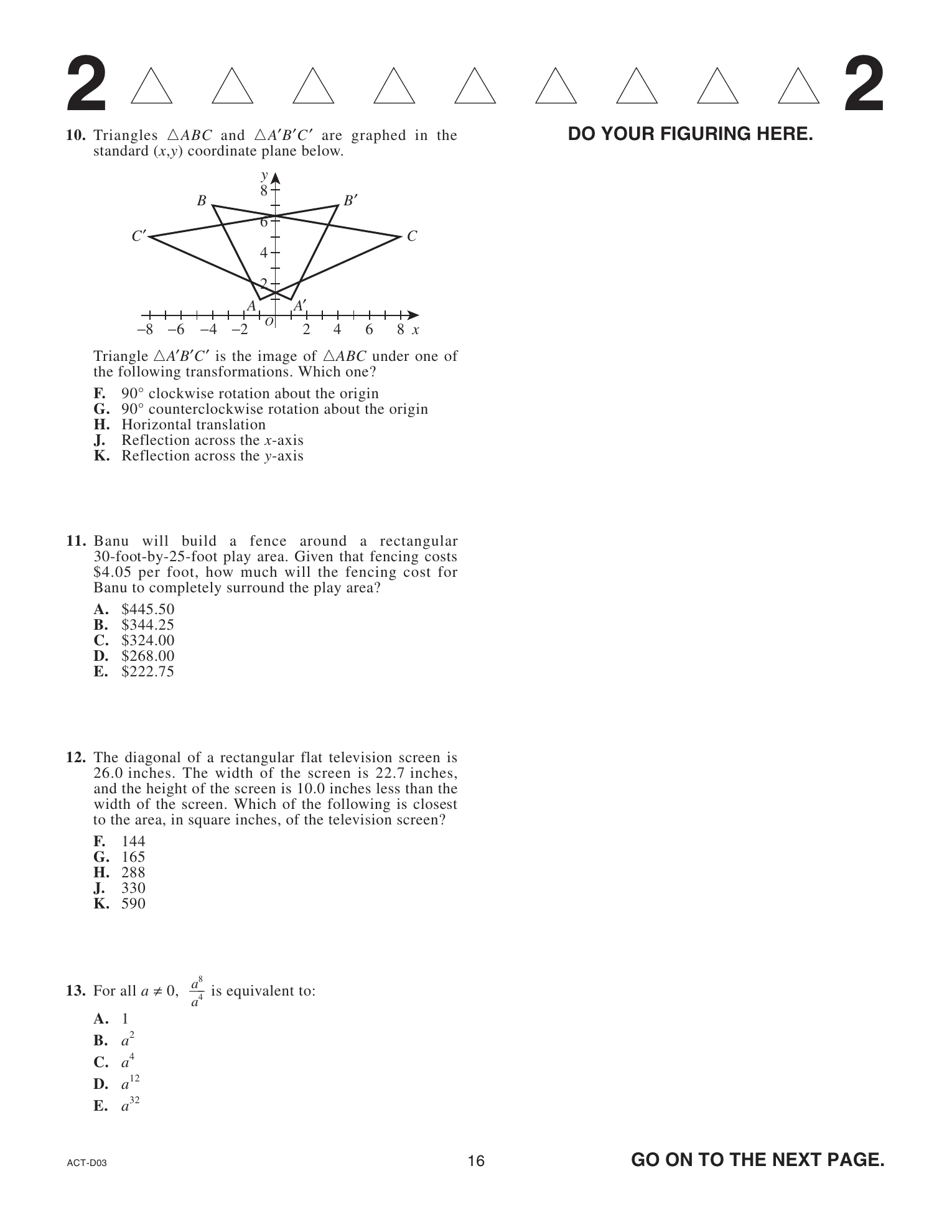 Source page for act-december-2020-form-d03-math-012