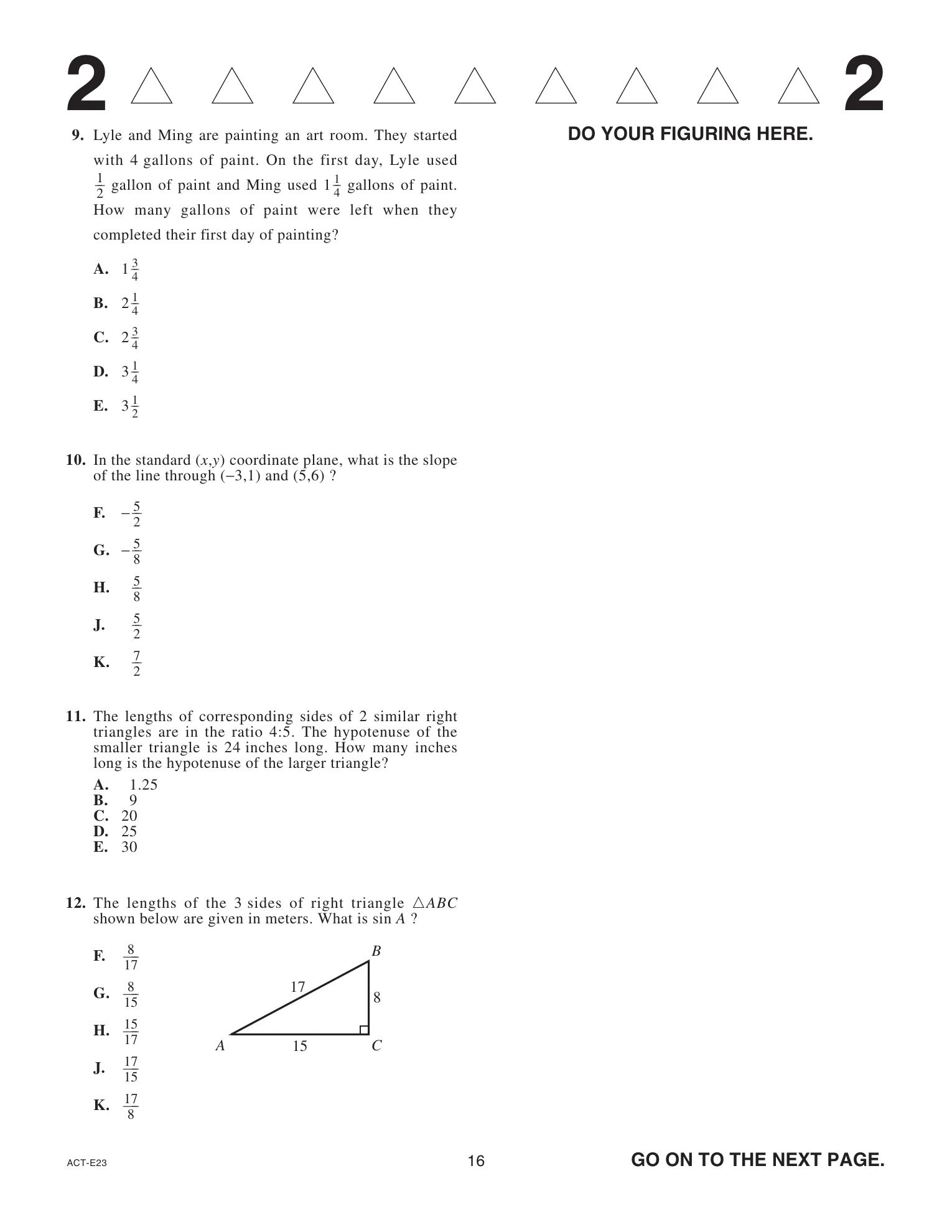 Source page for act-december-2021-form-e23-math-012