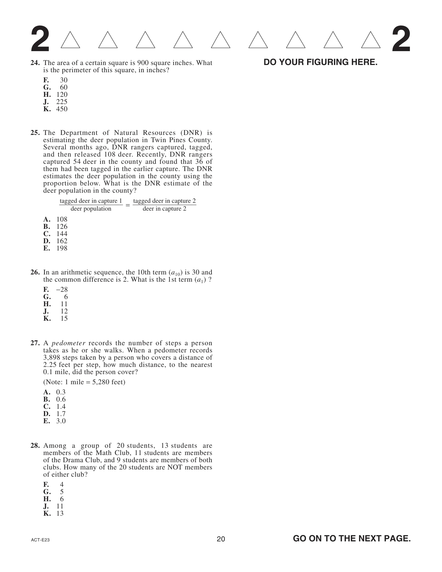 Source page for act-december-2021-form-e23-math-027