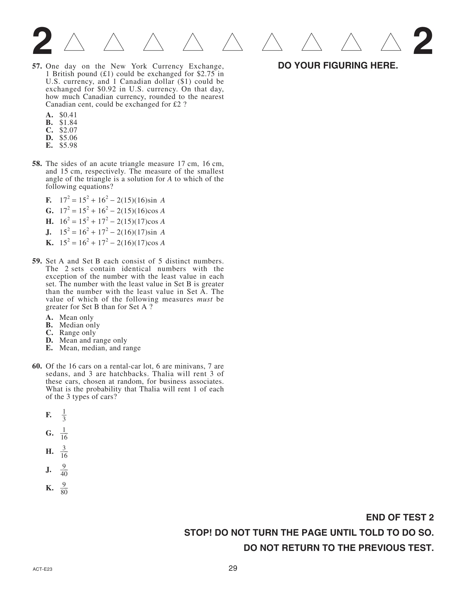 Source page for act-december-2021-form-e23-math-060