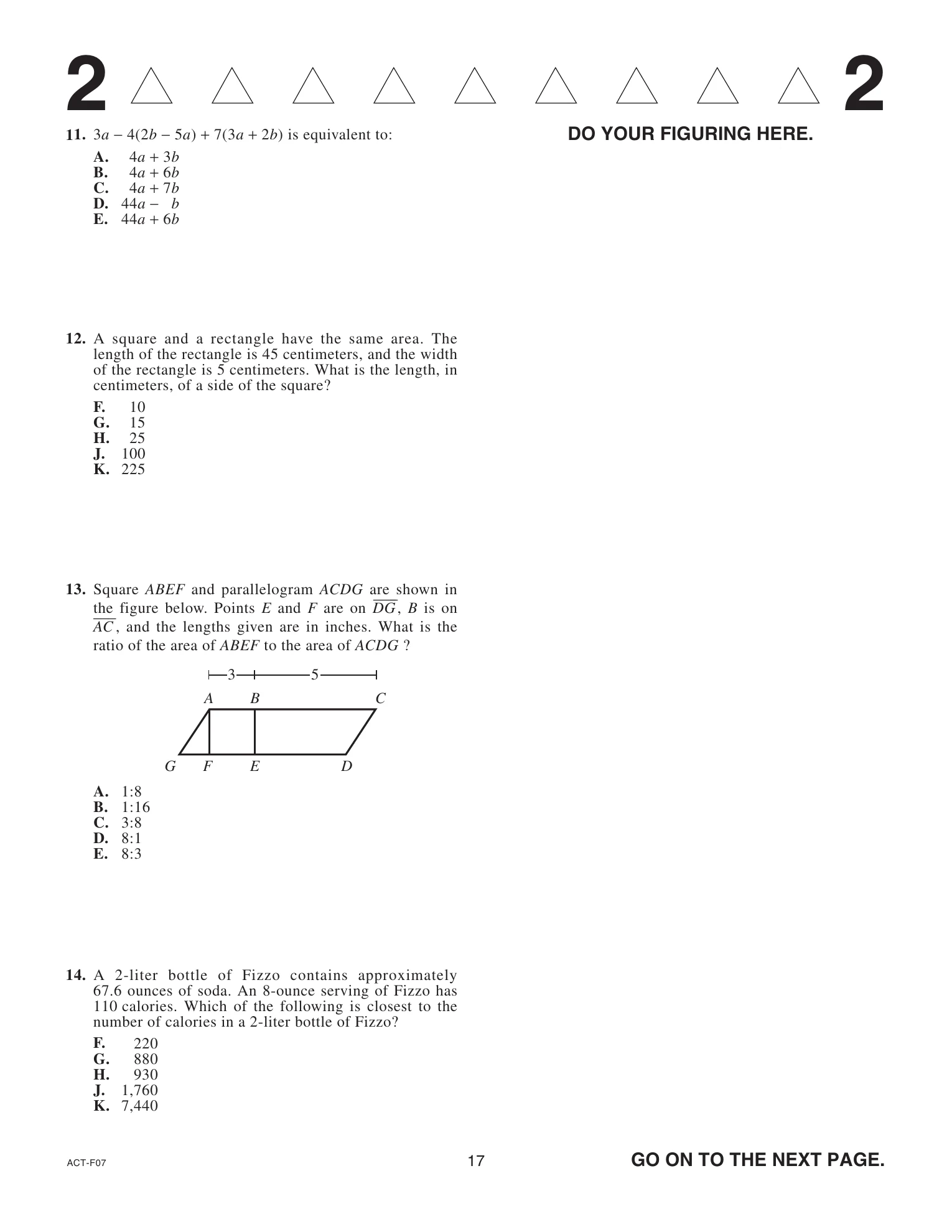 Source page for act-december-2022-form-f07-math-014
