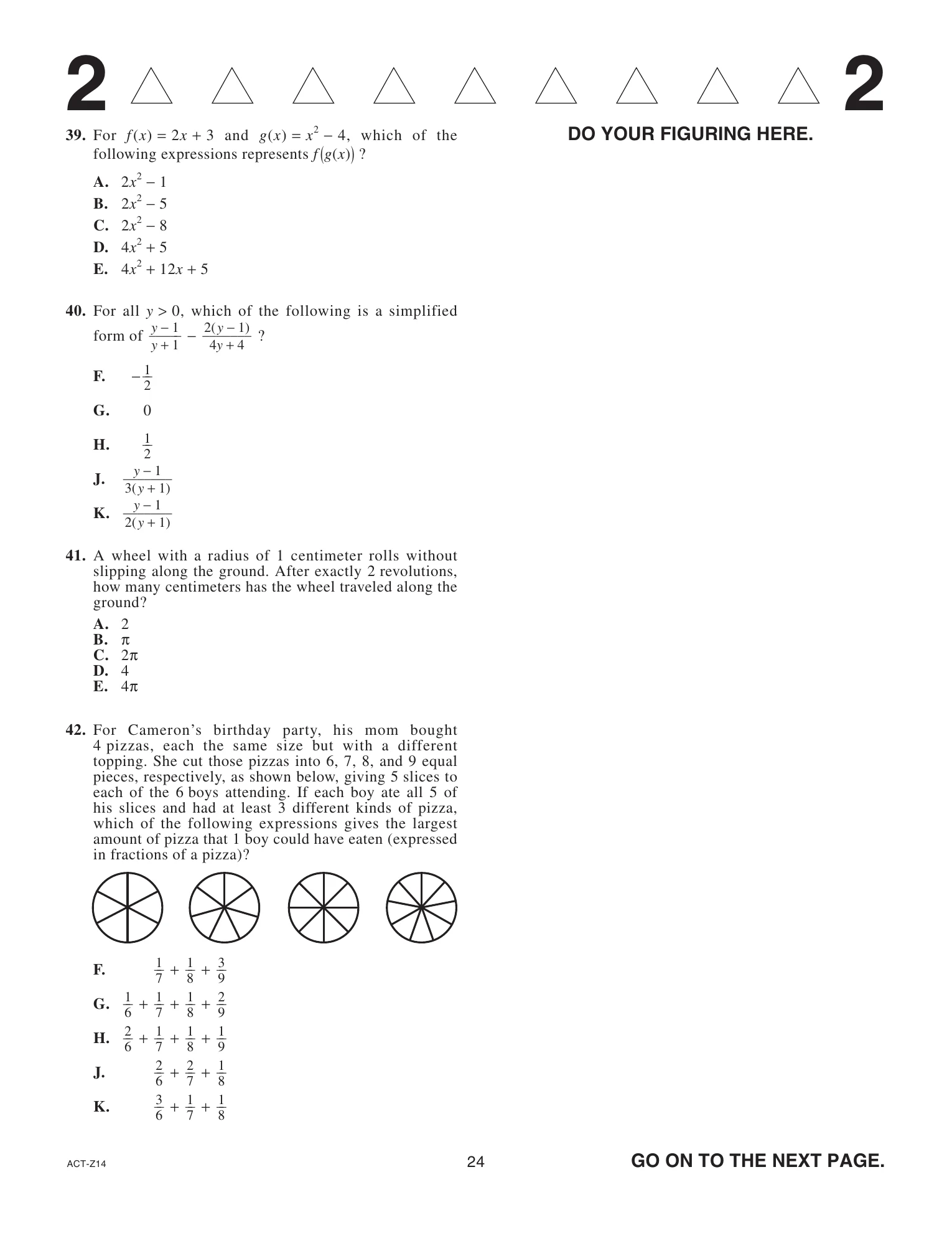 Source page for act-february-2025-form-z14-math-040