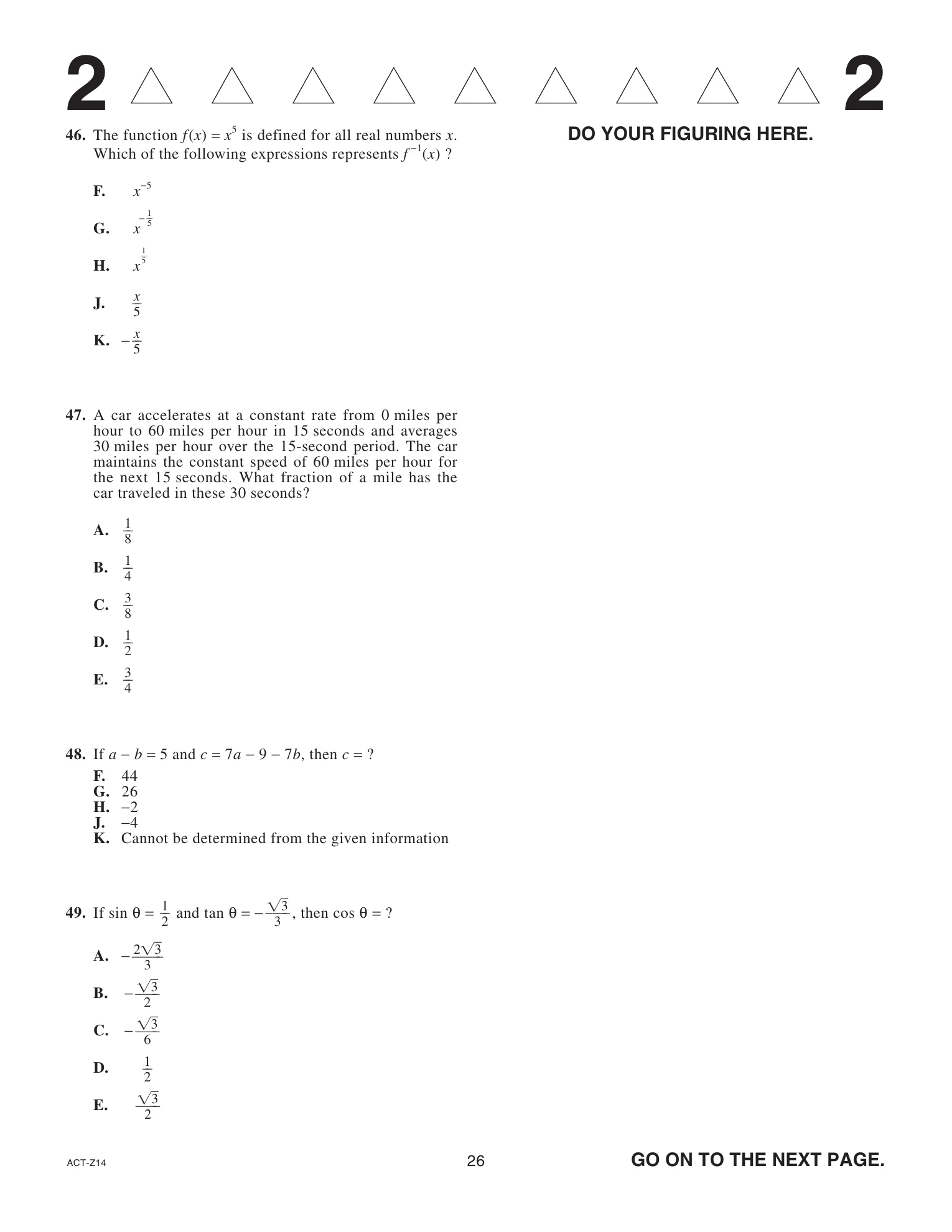 Source page for act-february-2025-form-z14-math-046