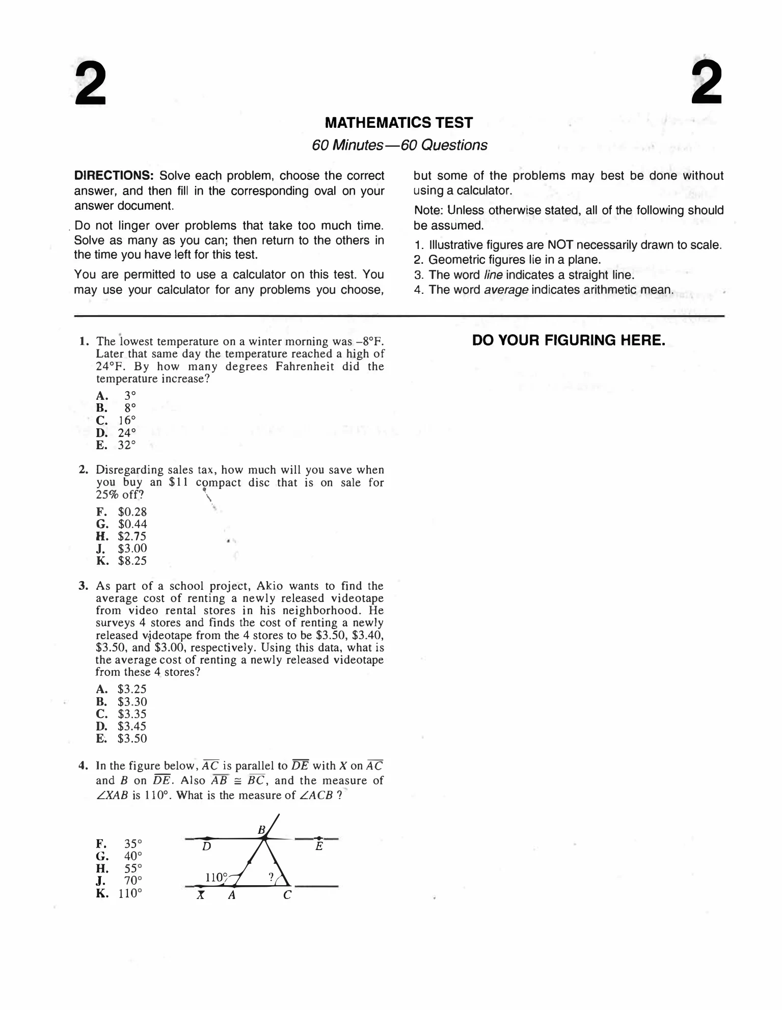 Source page for act-january-2001-form-56b-math-001