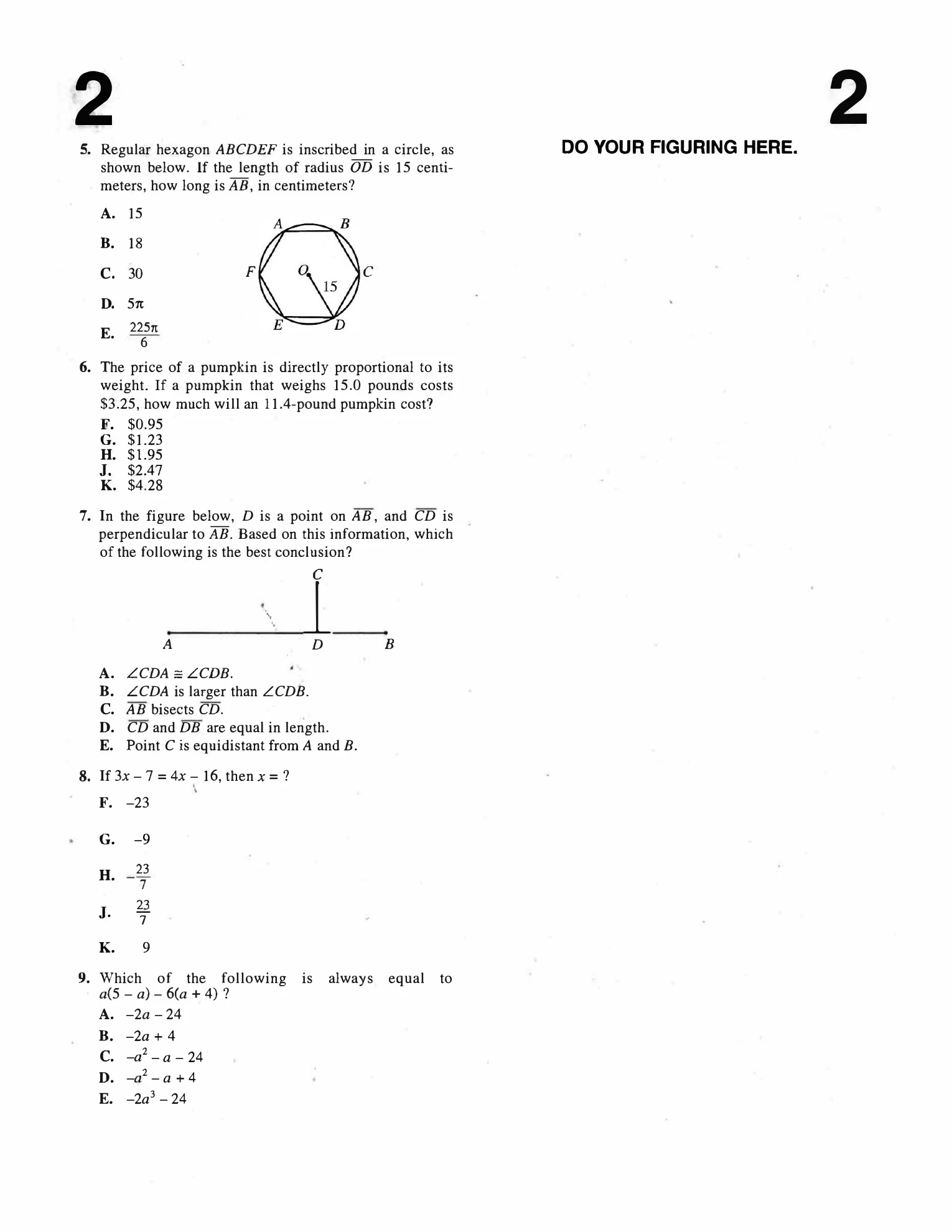 Source page for act-january-2001-form-56b-math-006