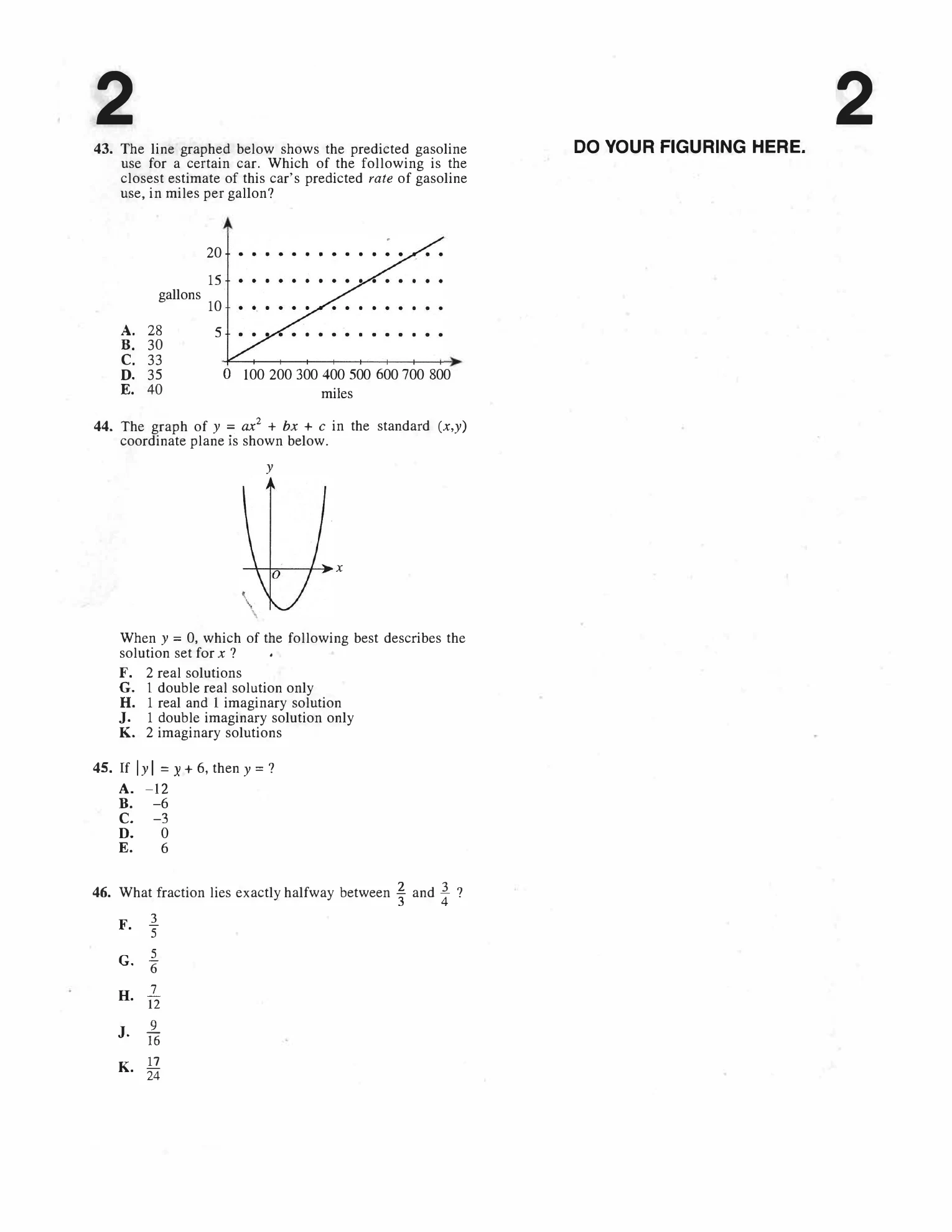 Source page for act-january-2001-form-56b-math-043