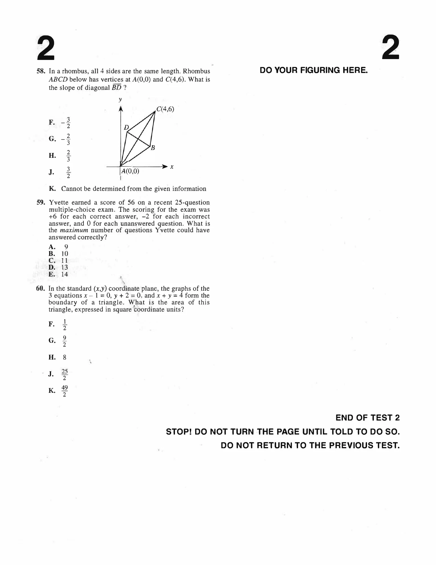 Source page for act-january-2001-form-56b-math-060