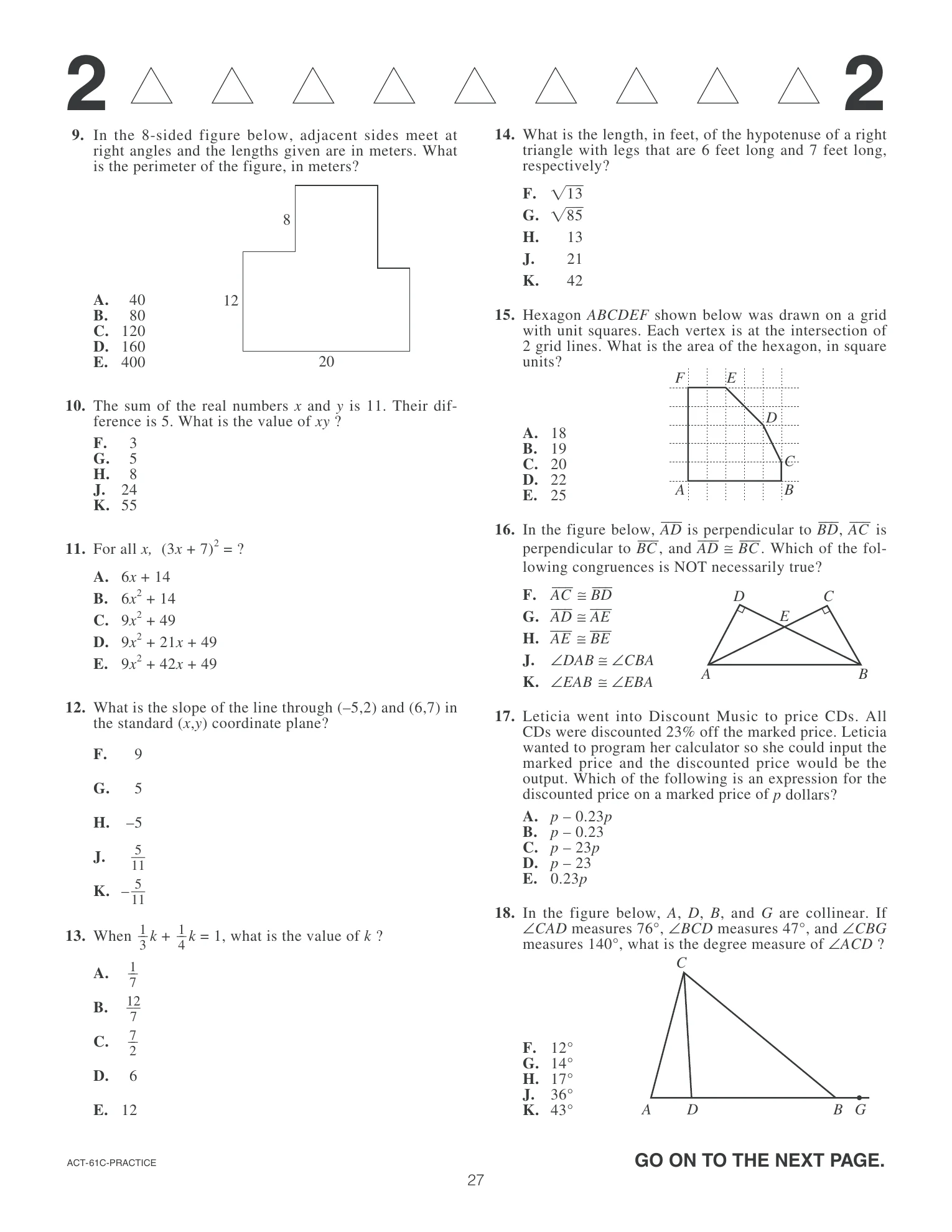 Source page for act-january-2006-form-61c-math-012