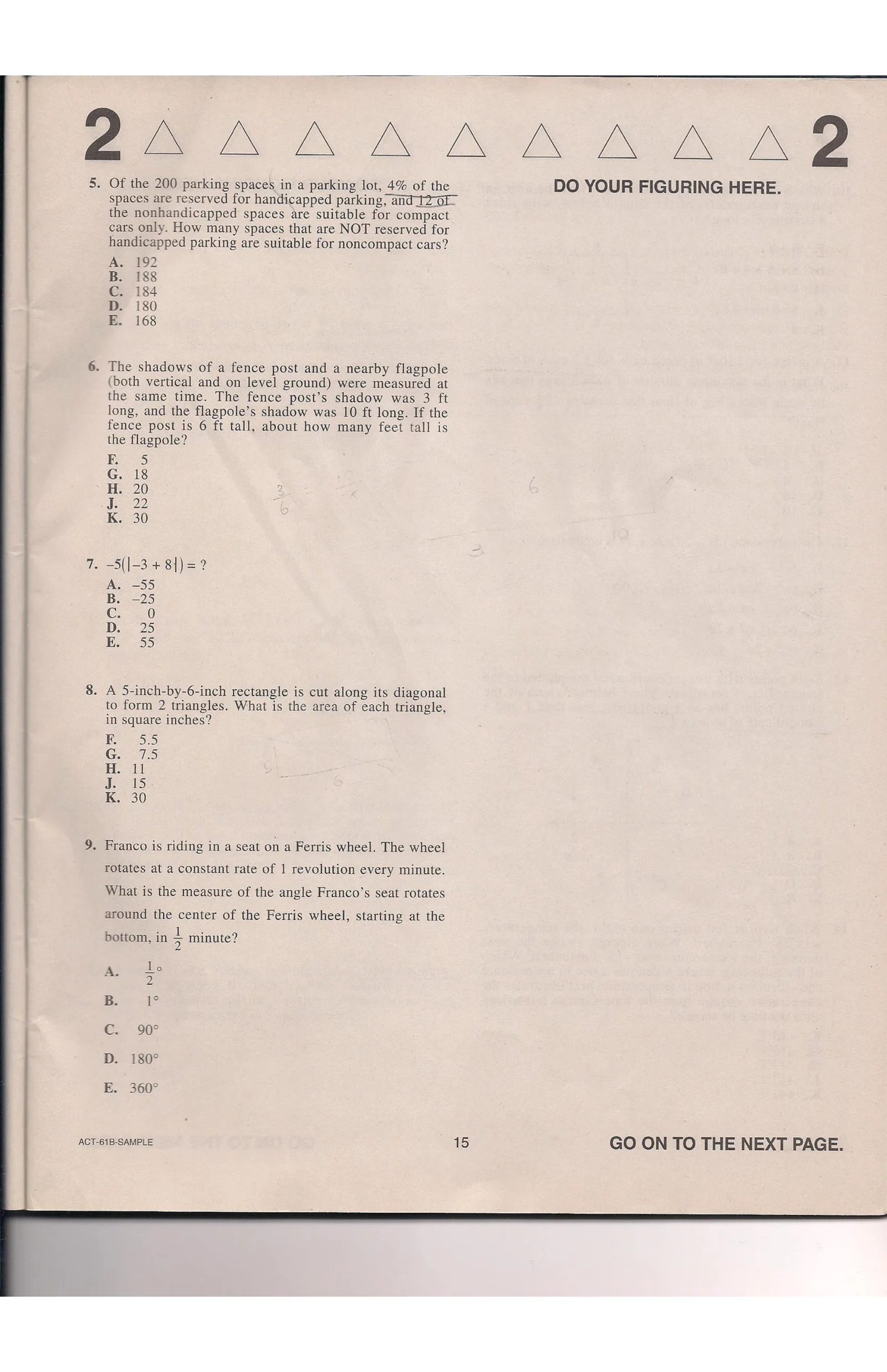 Source page for act-january-2008-form-61b-math-006