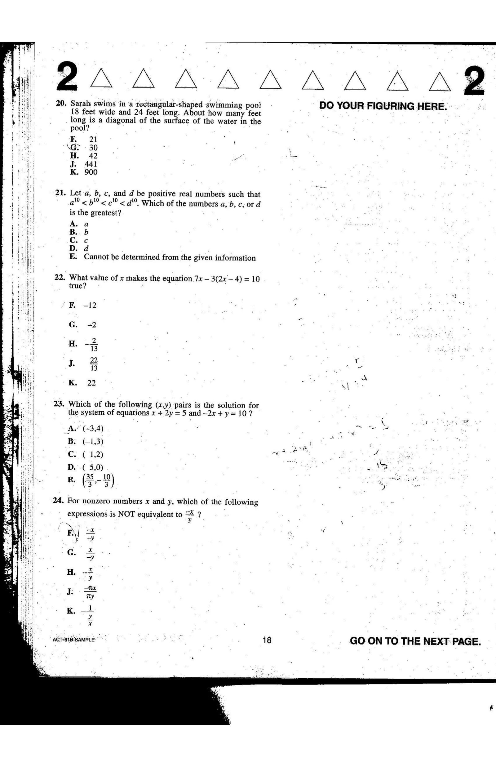 Source page for act-january-2008-form-61b-math-022