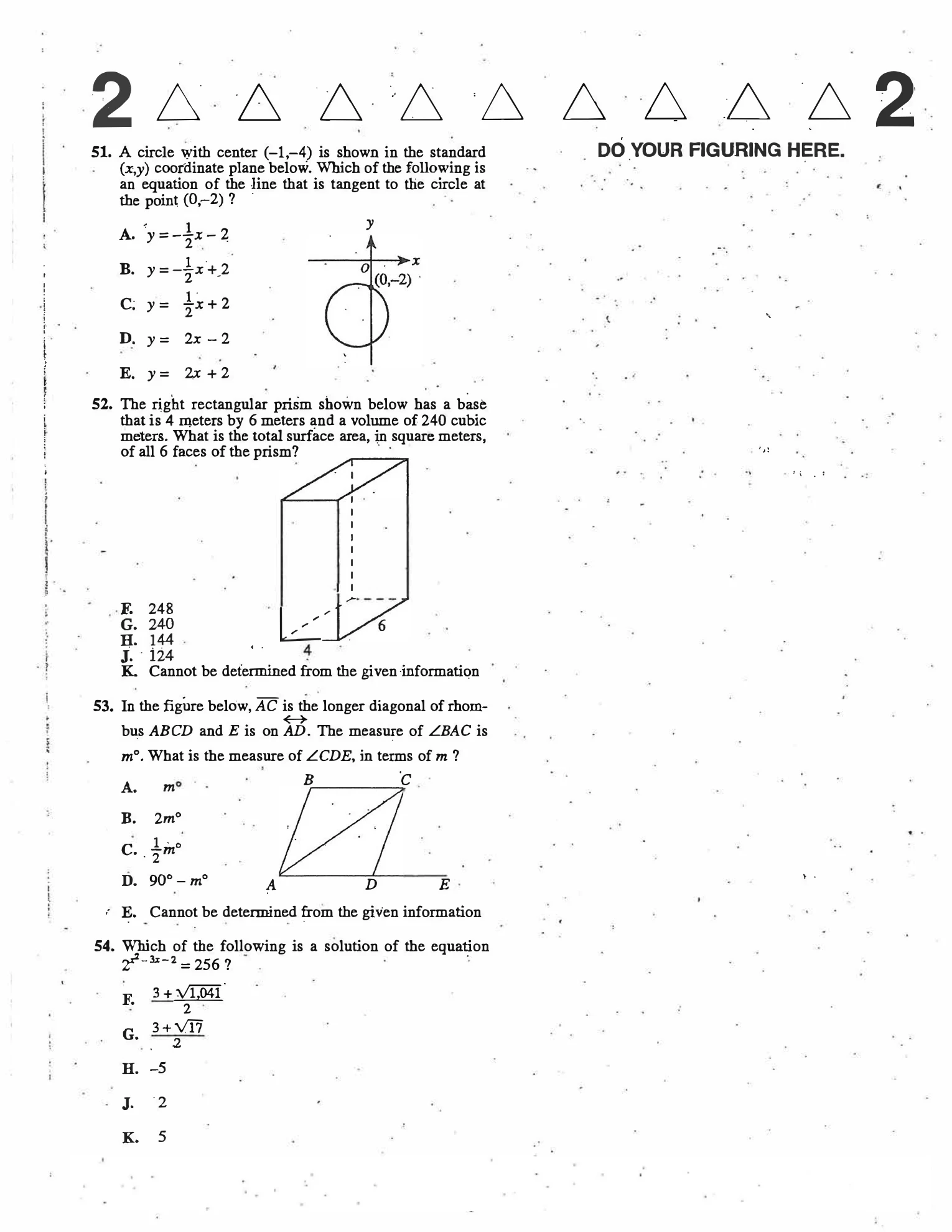 Source page for act-january-2009-form-61f-math-051