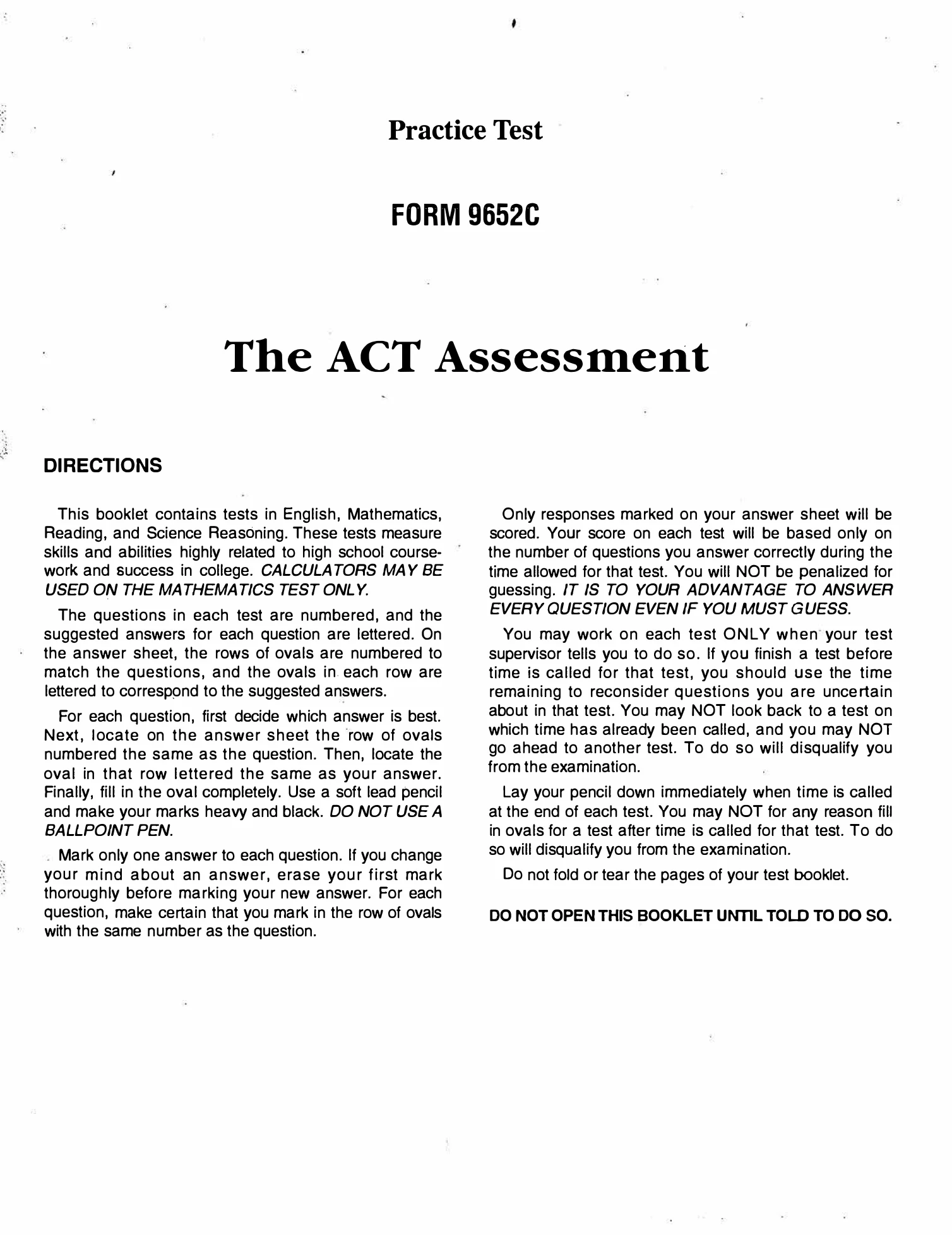 Source page for act-june-1996-form-52c-math-001
