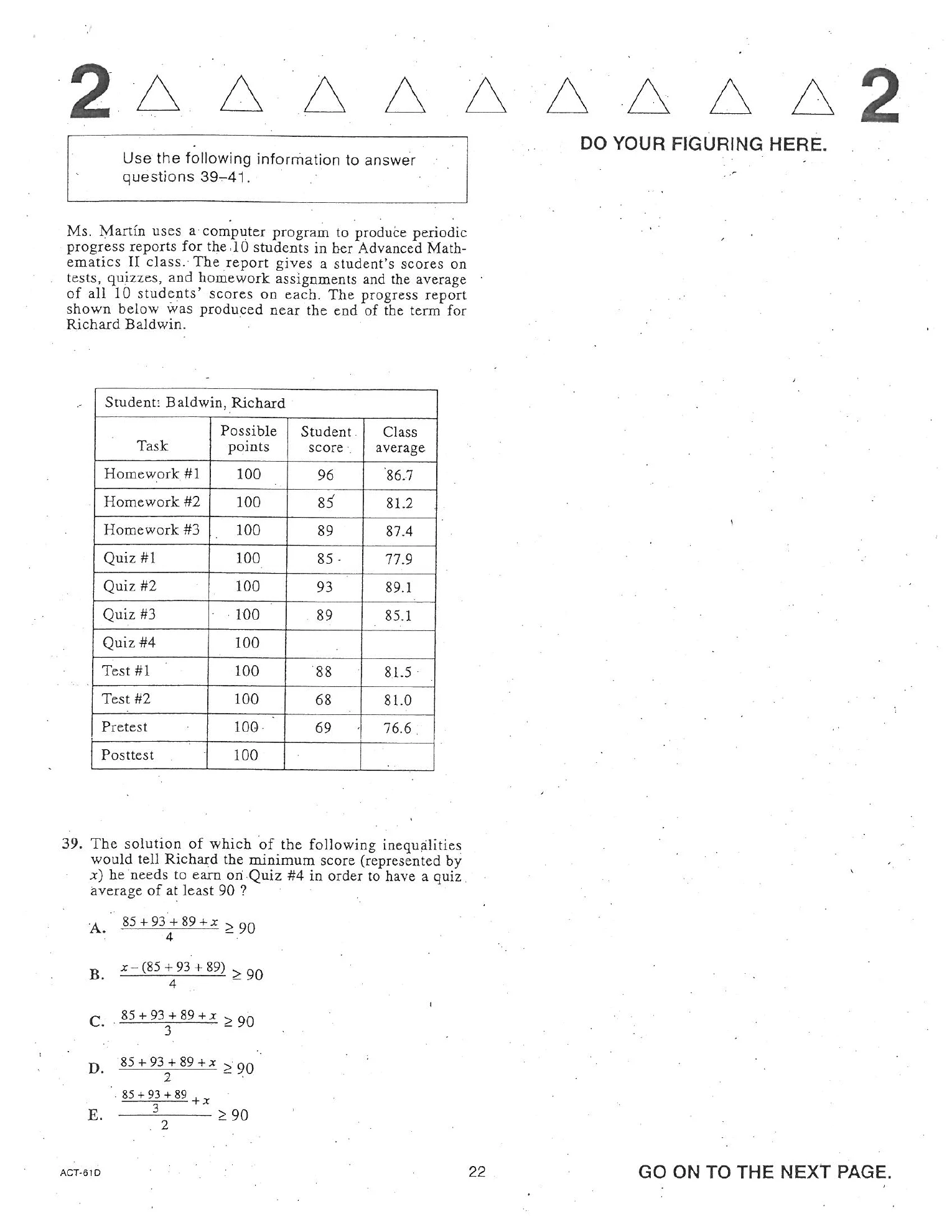Source page for act-june-2005-form-61d-math-039