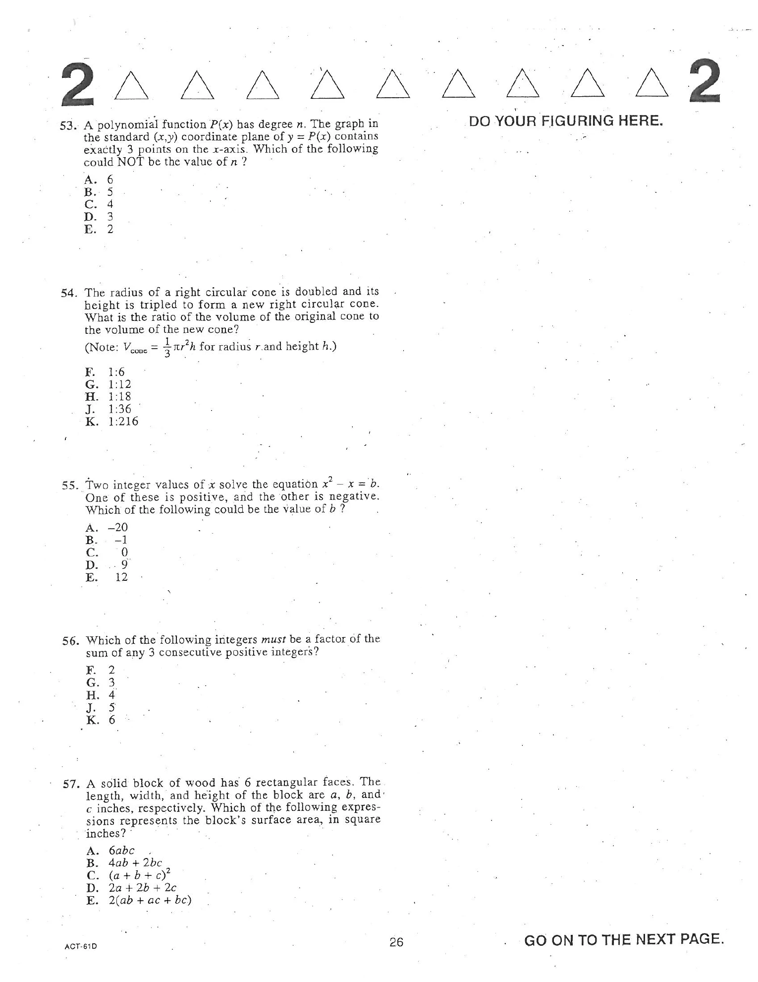 Source page for act-june-2005-form-61d-math-053