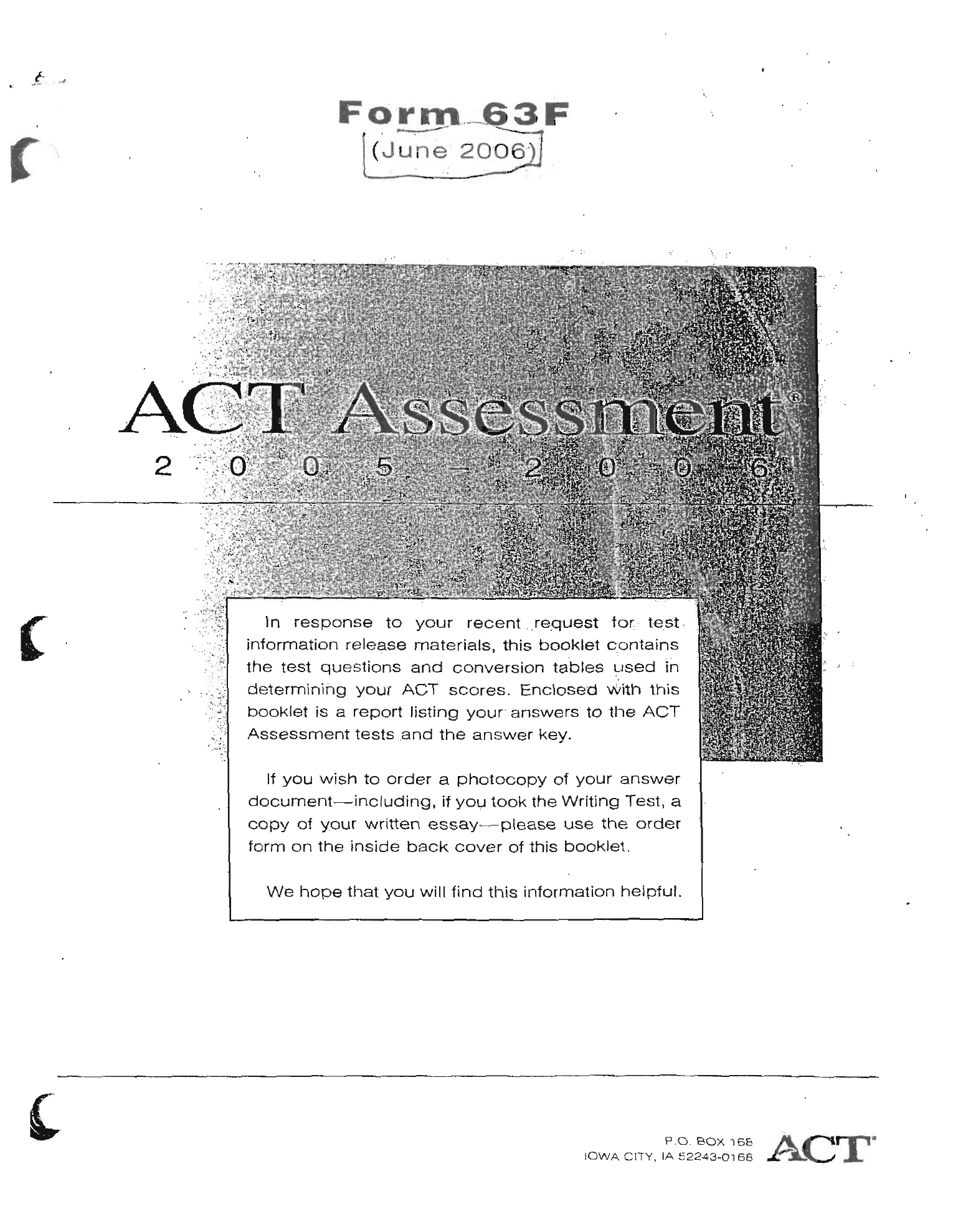 Source page for act-june-2006-form-63f-math-001