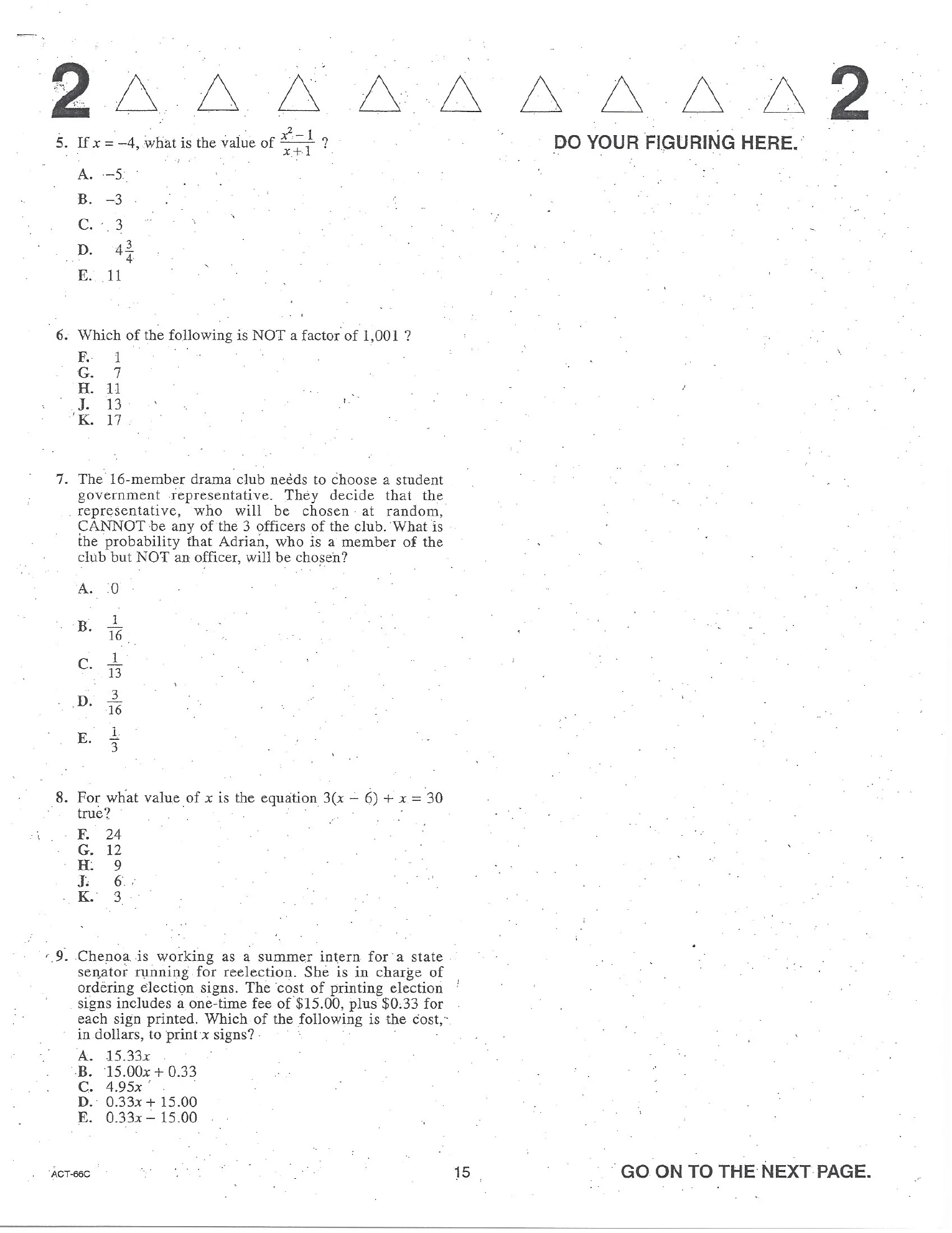 Source page for act-june-2008-form-66c-math-005