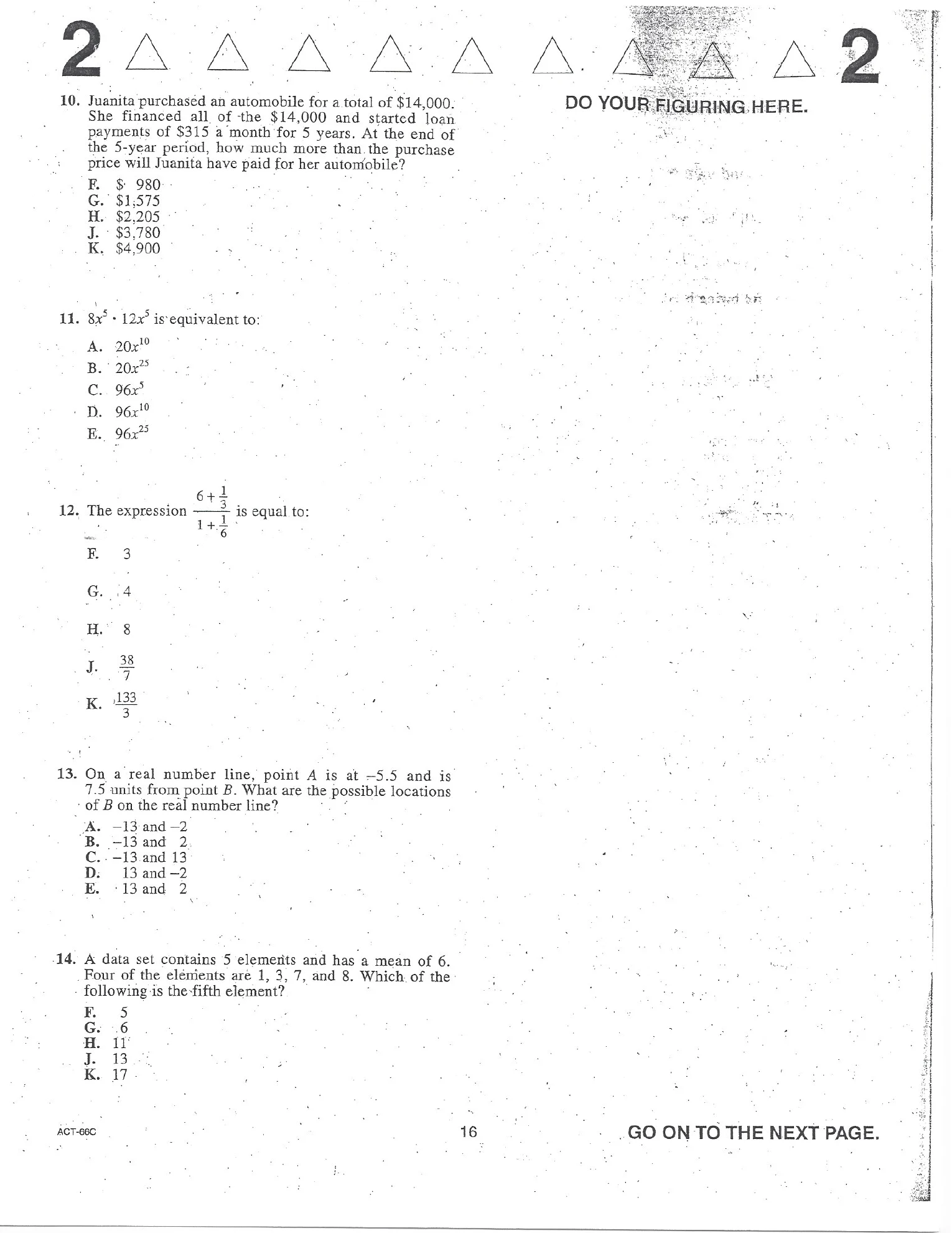 Source page for act-june-2008-form-66c-math-010
