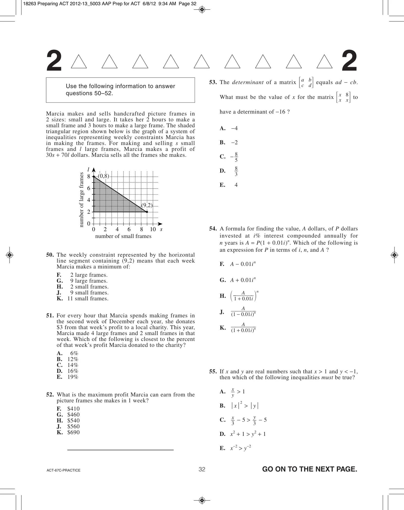 Source page for act-june-2009-form-67c-math-053