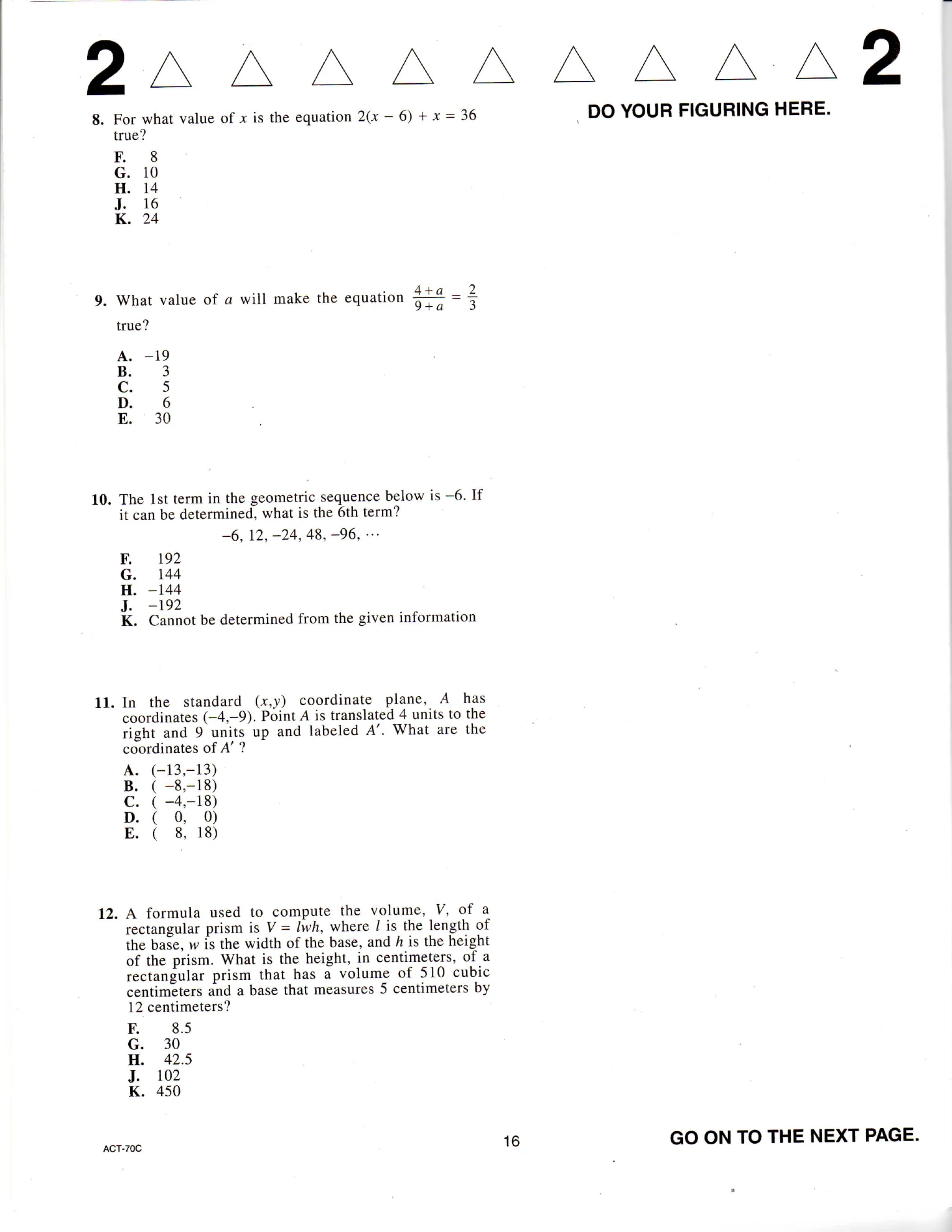 Source page for act-june-2012-form-70c-math-006