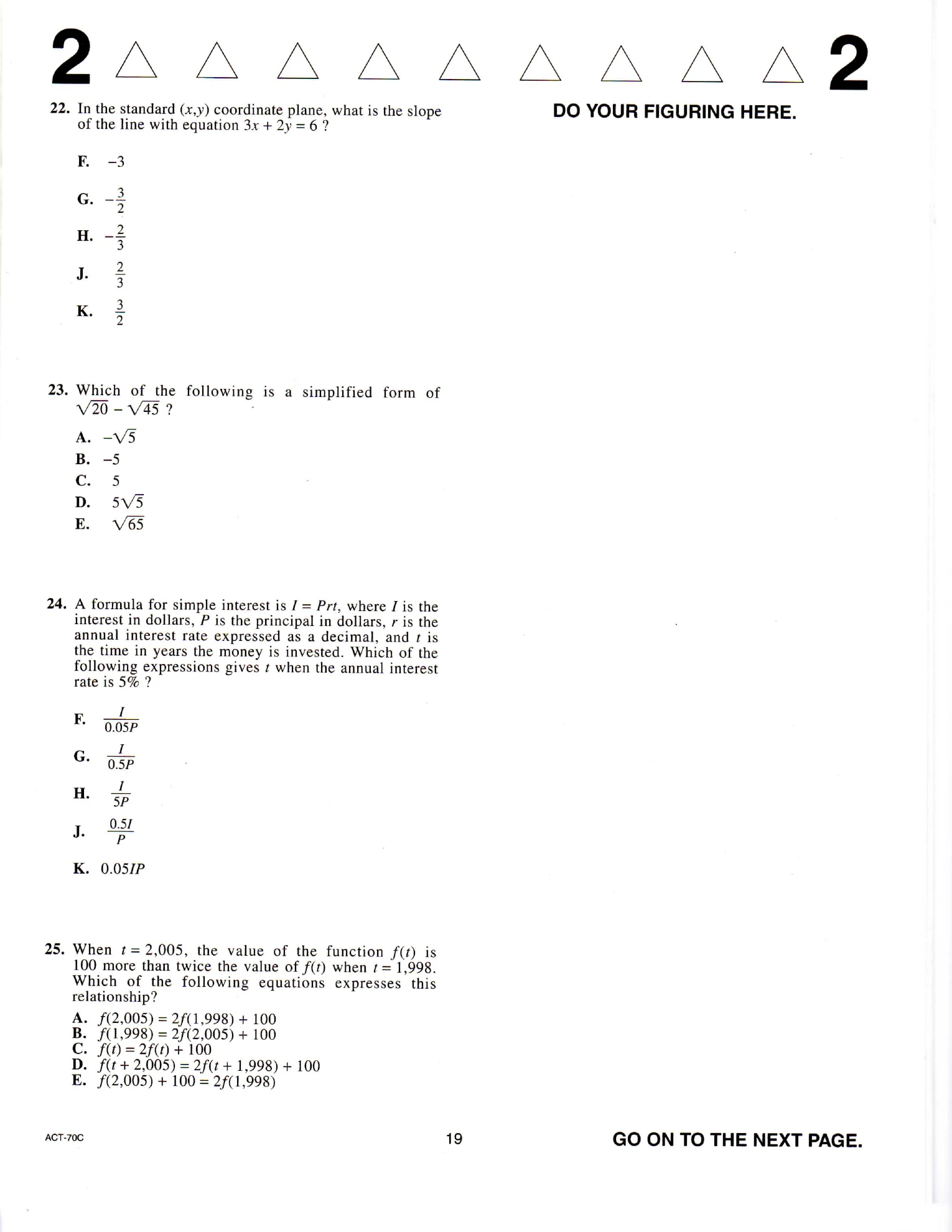 Source page for act-june-2012-form-70c-math-022