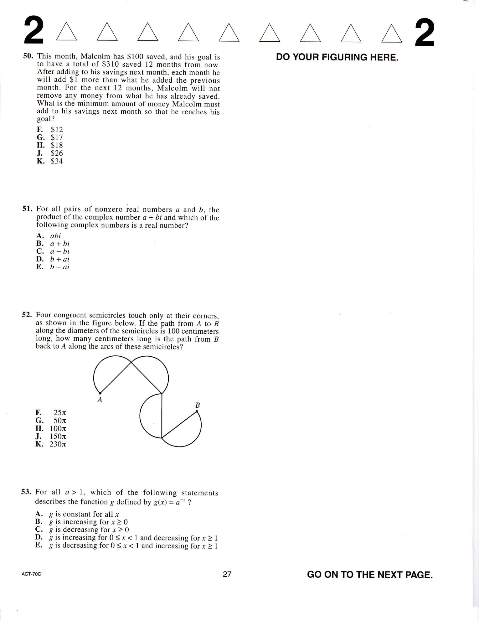Source page for act-june-2012-form-70c-math-051