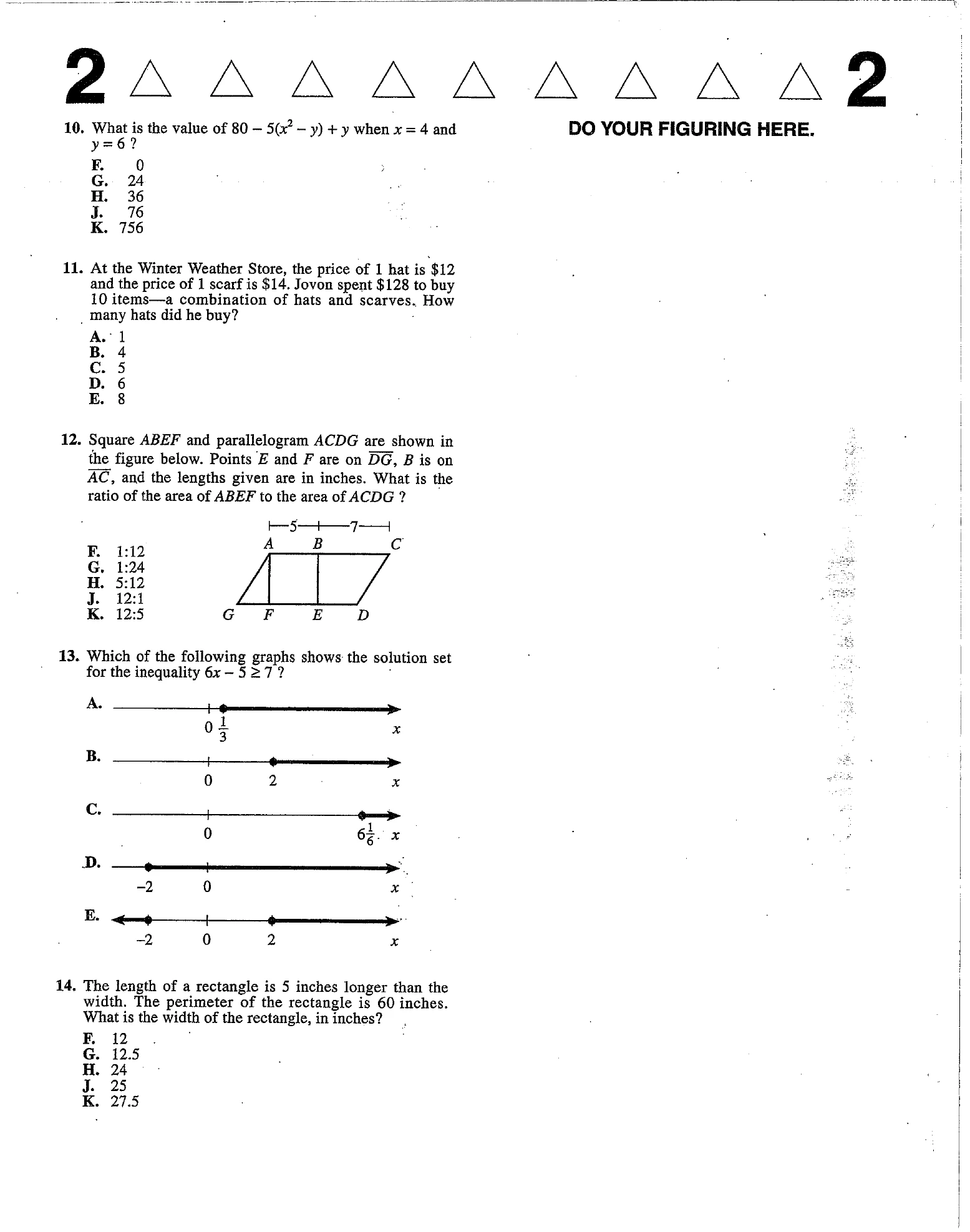 Source page for act-june-2013-form-71c-math-010