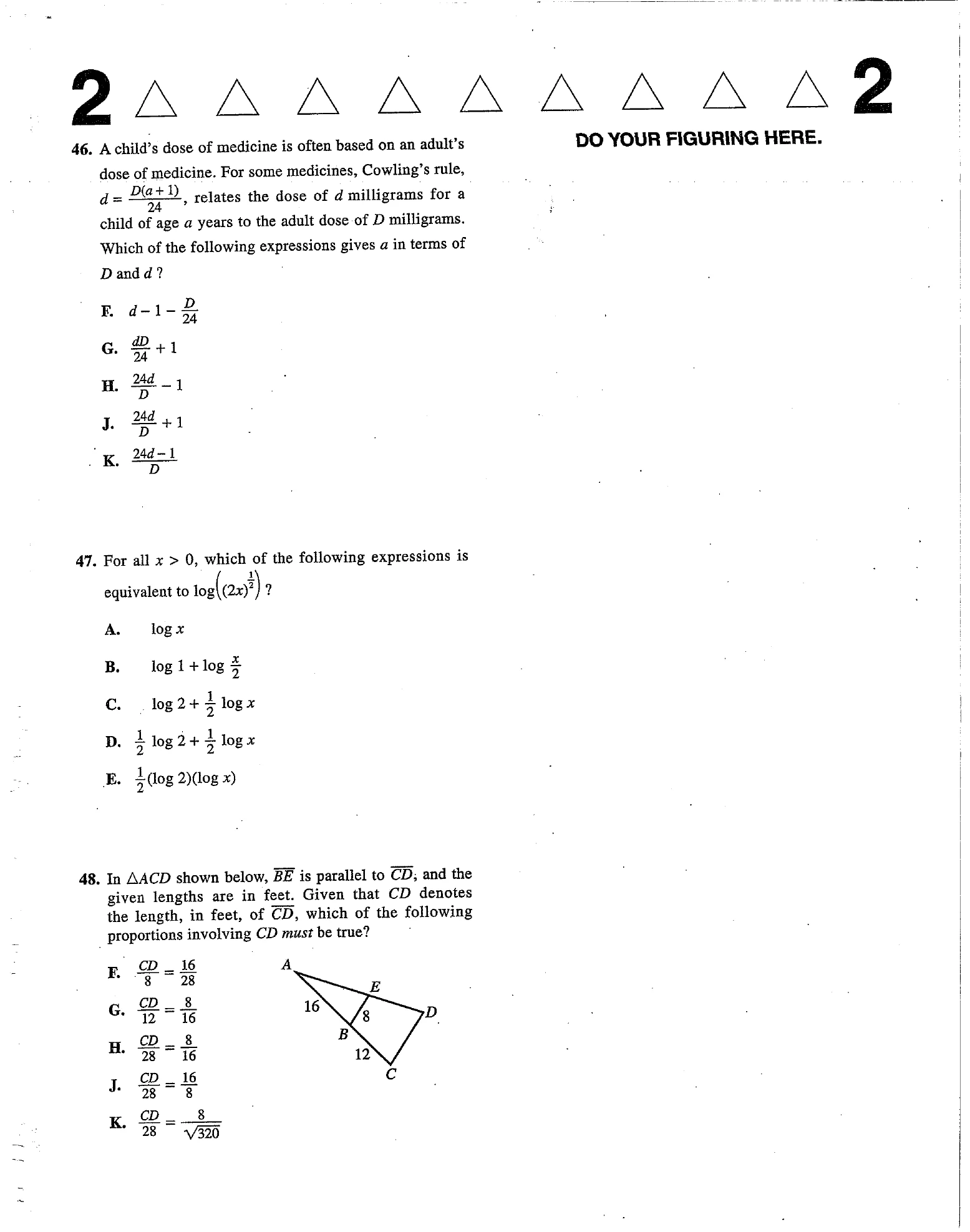 Source page for act-june-2013-form-71c-math-046