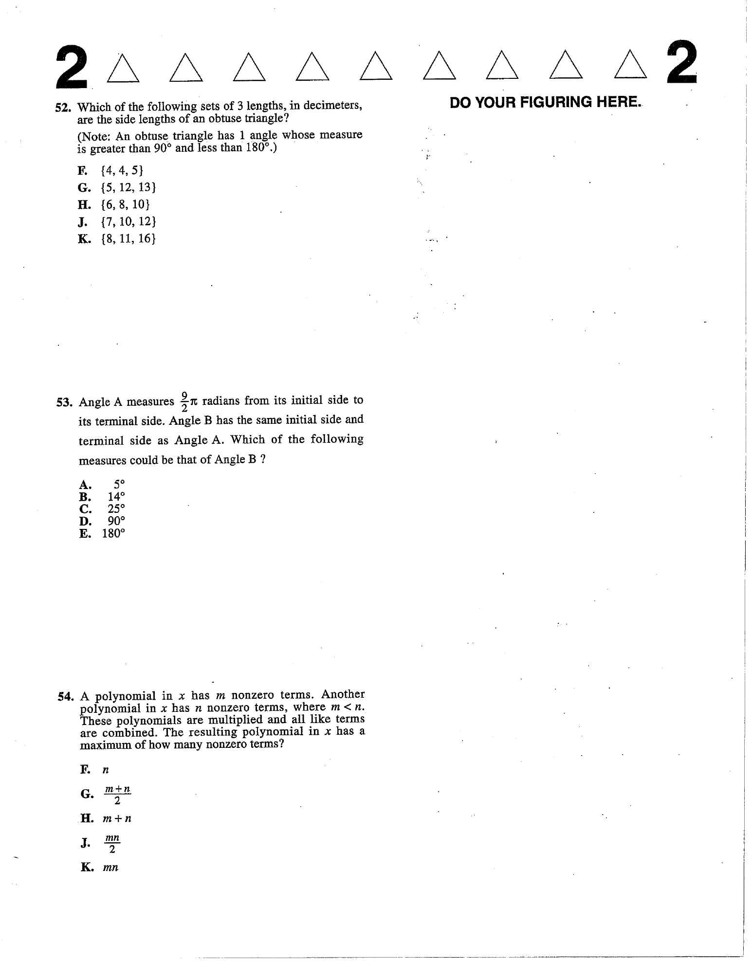 Source page for act-june-2013-form-71c-math-052