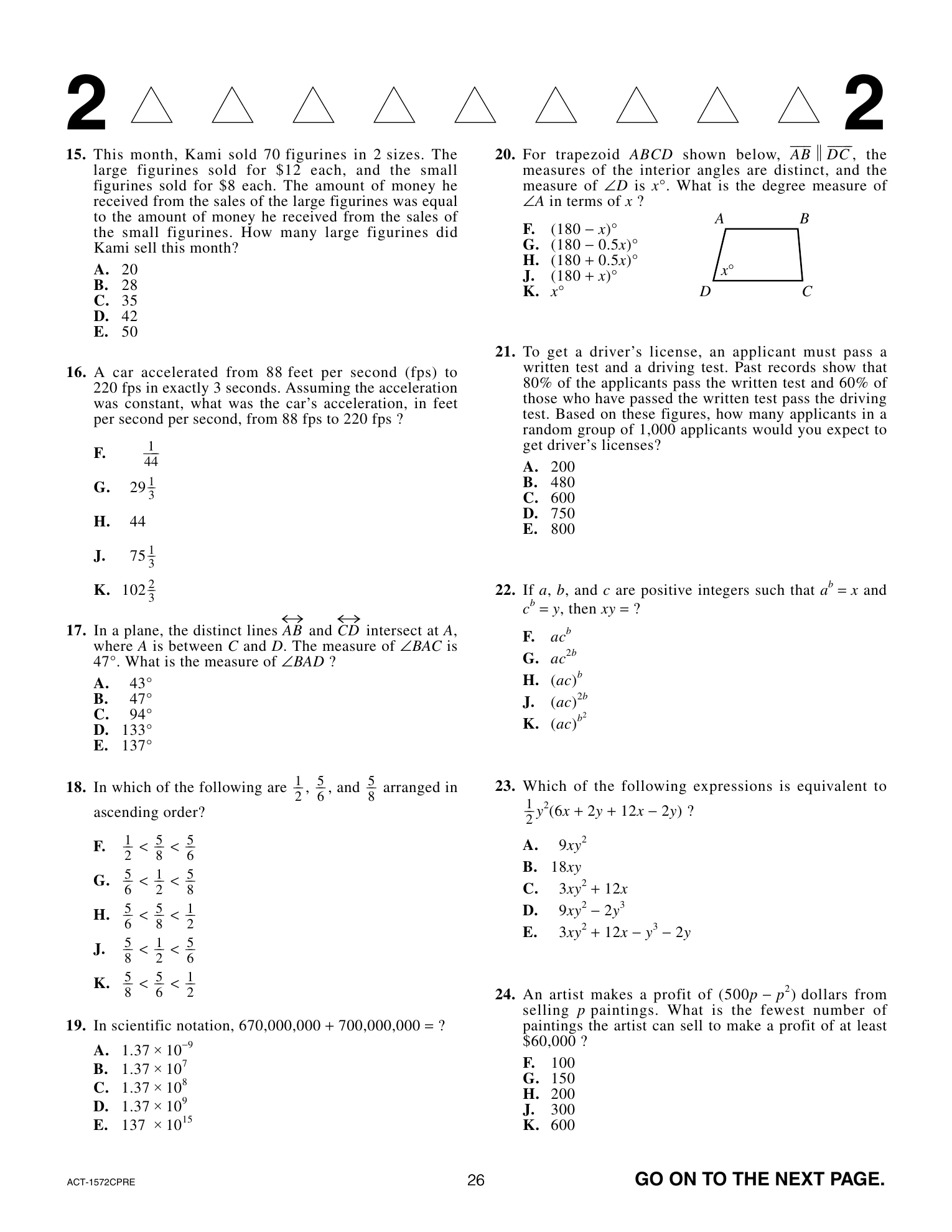 Source page for act-june-2014-form-72c-math-025
