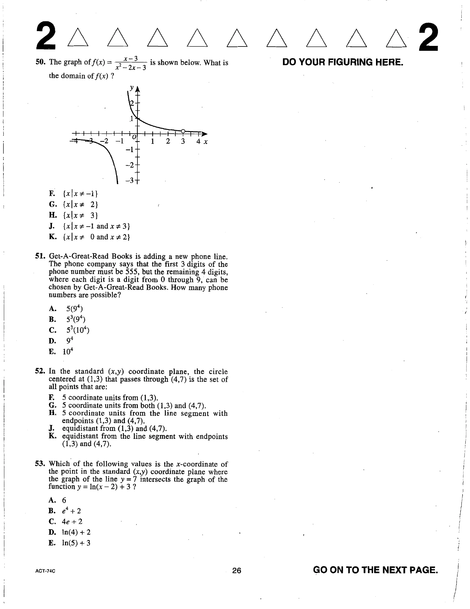 Source page for act-june-2017-form-74c-math-051