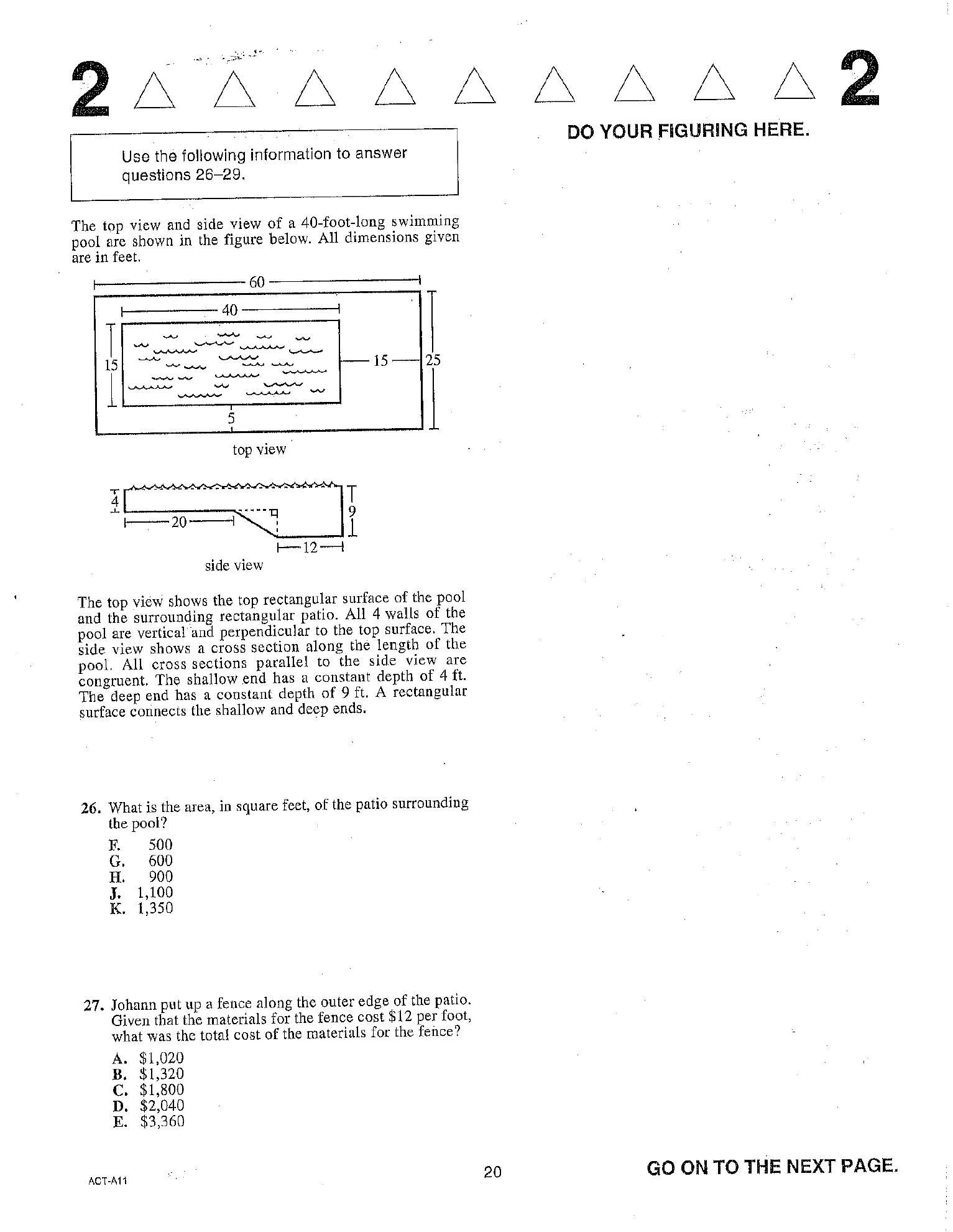 Source page for act-june-2018-form-a11-math-026